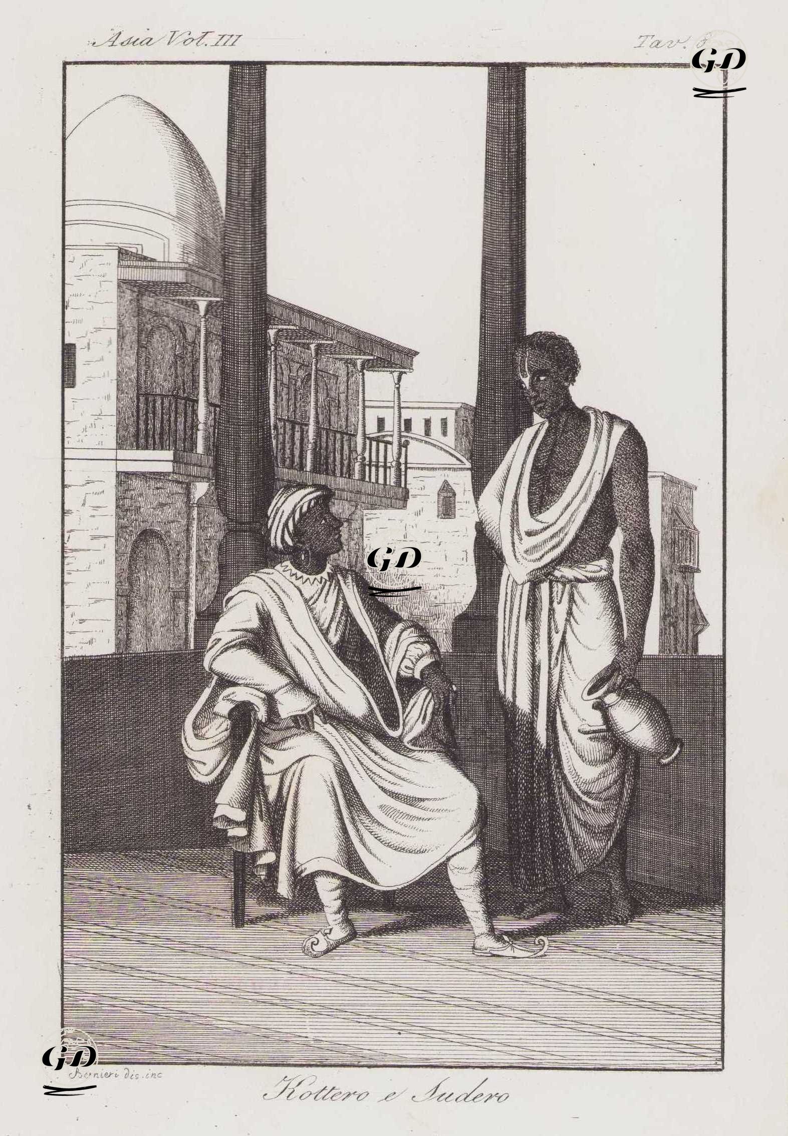 Hindistan Toplumunun İkinci Kastı Olan Ksatriyada Bulunan Hintli Rajput Savaşçısı ve Hizmetçisi, Asya Cilt III, Resim 8. -  - 1820's-1840's