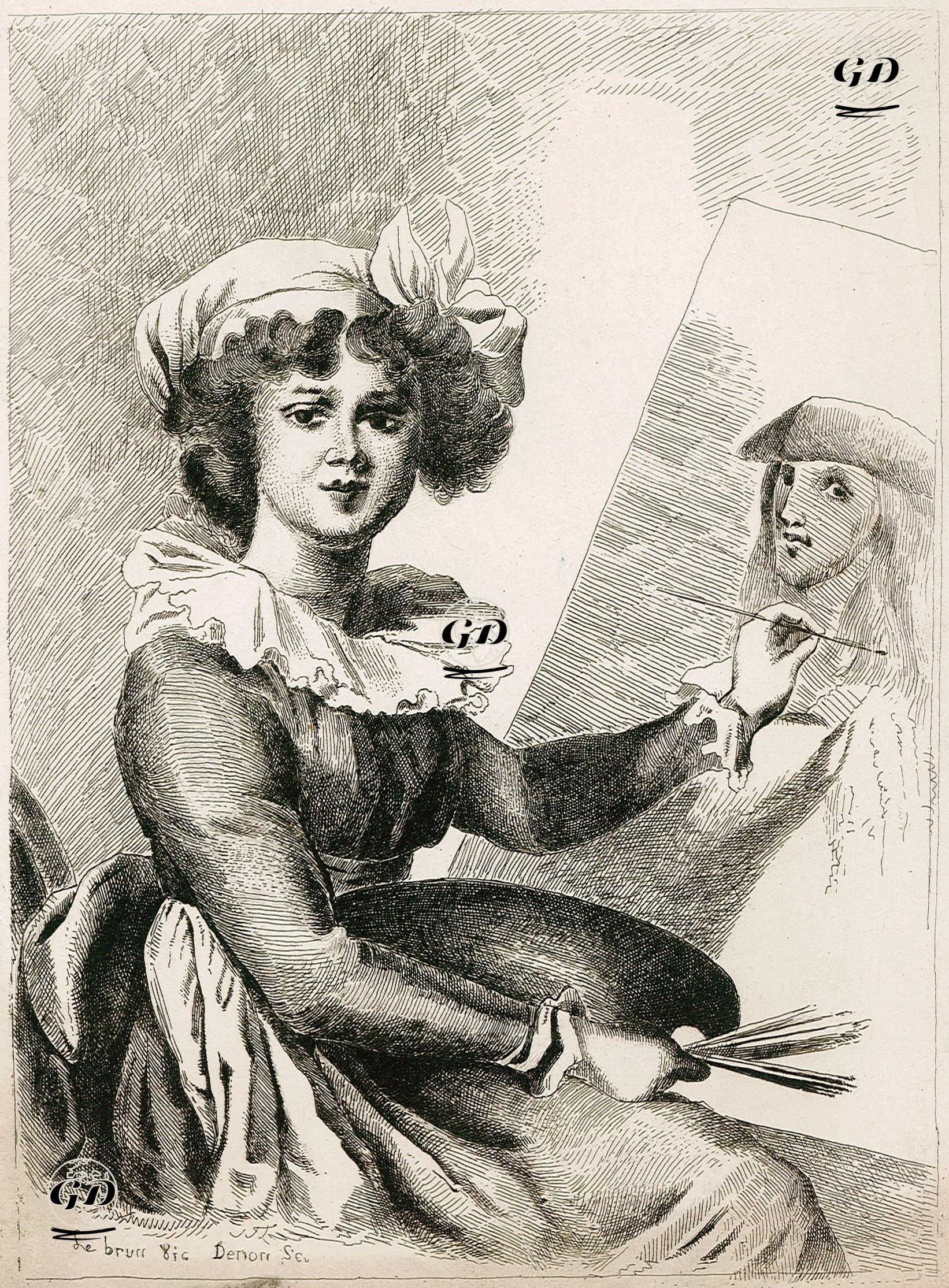 Portrait of French Painter Elisabeth Vigee Lebrun  - Elisabeth Vigee Lebrun (1747-1825) - 1791
