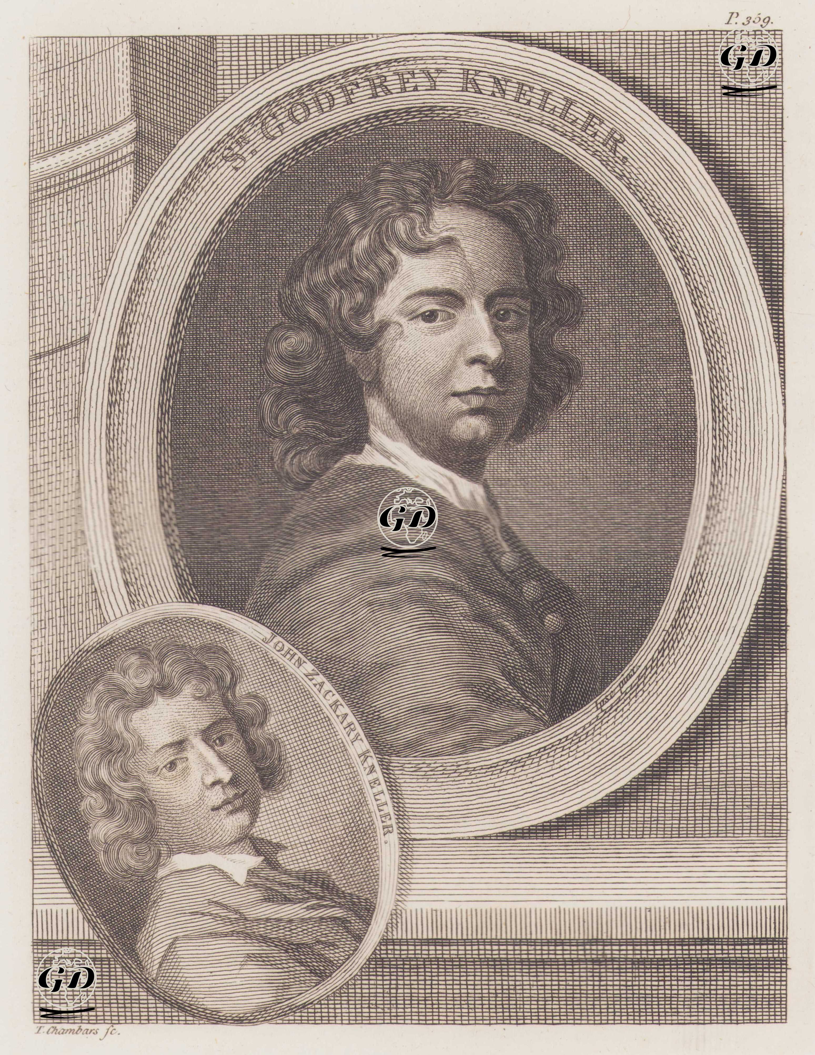 Sir Godfrey Kneller (1646-1723)  and John Zacharias (Zachary) Kneller (1642-1702) -  - 1805