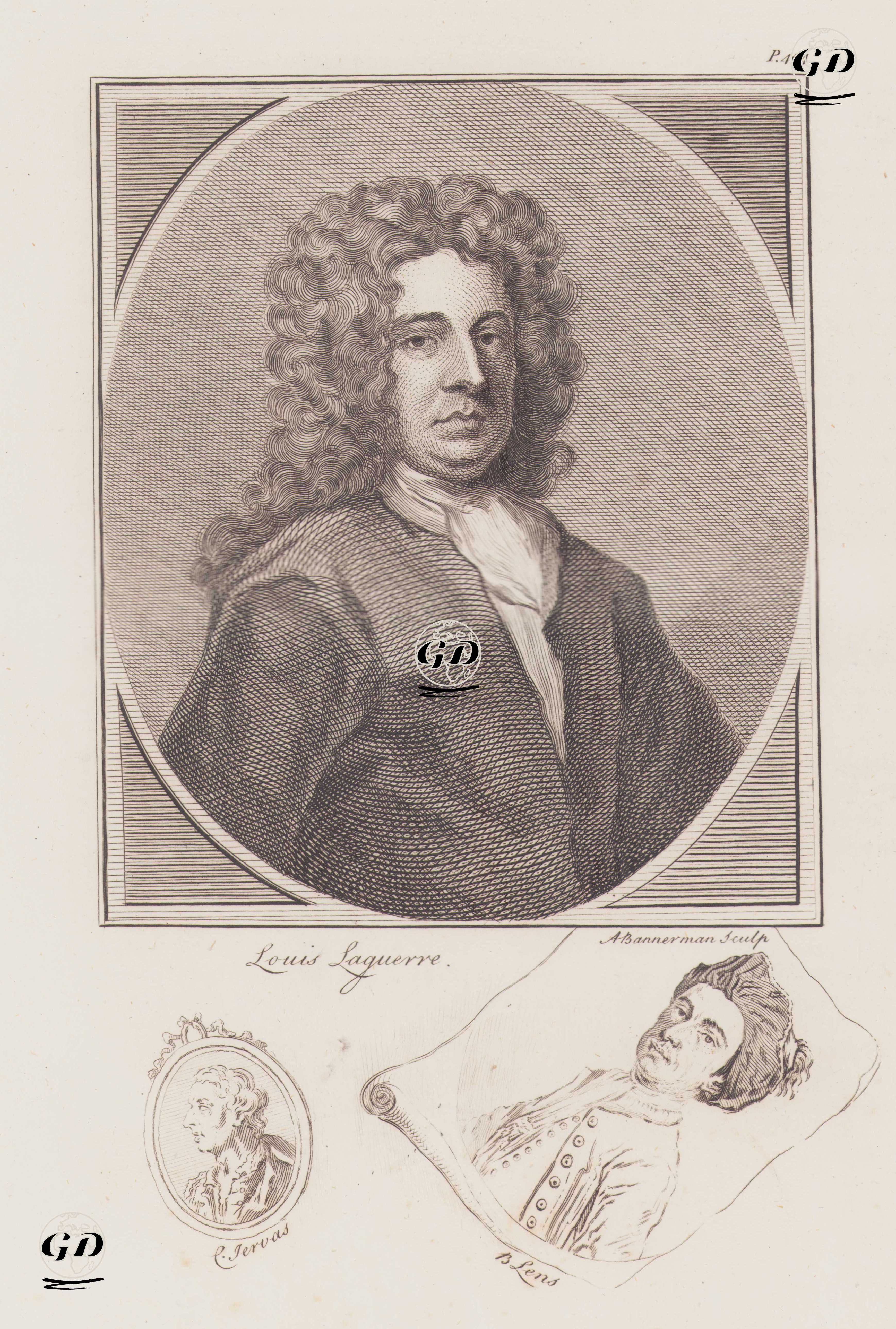 Fransız Dekoratif Ressam Louis Laguerre (1663–1721), İrlandalı Portre Ressamı Charles Jervas (1675-1739) ve İngiliz Gravürcü (Hakkak) Bernard Lens (1659-1725) -  - 1805