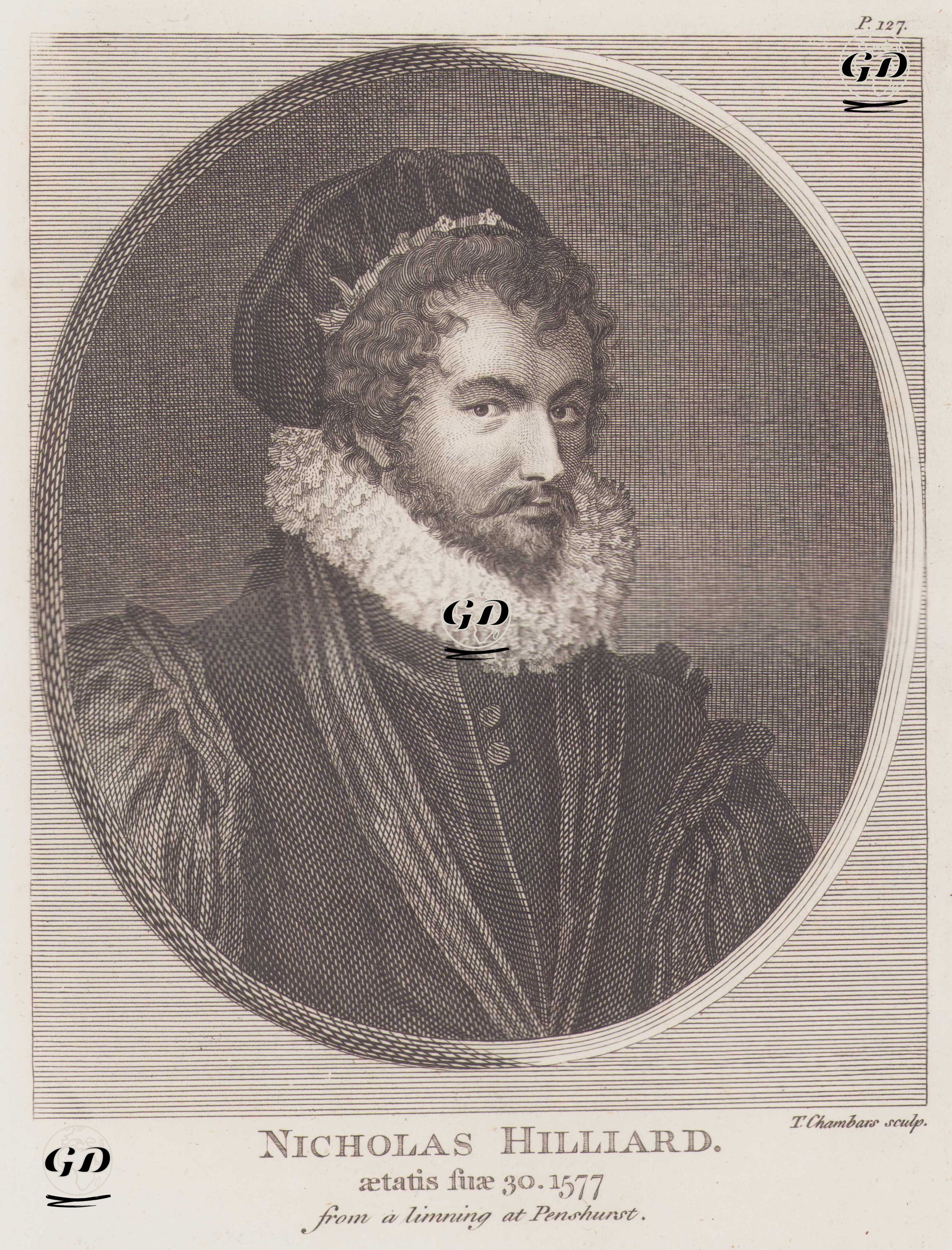 İngiliz Minyatür Ressamı Nicholas Hilliard (30 yaşında) -  - 1805