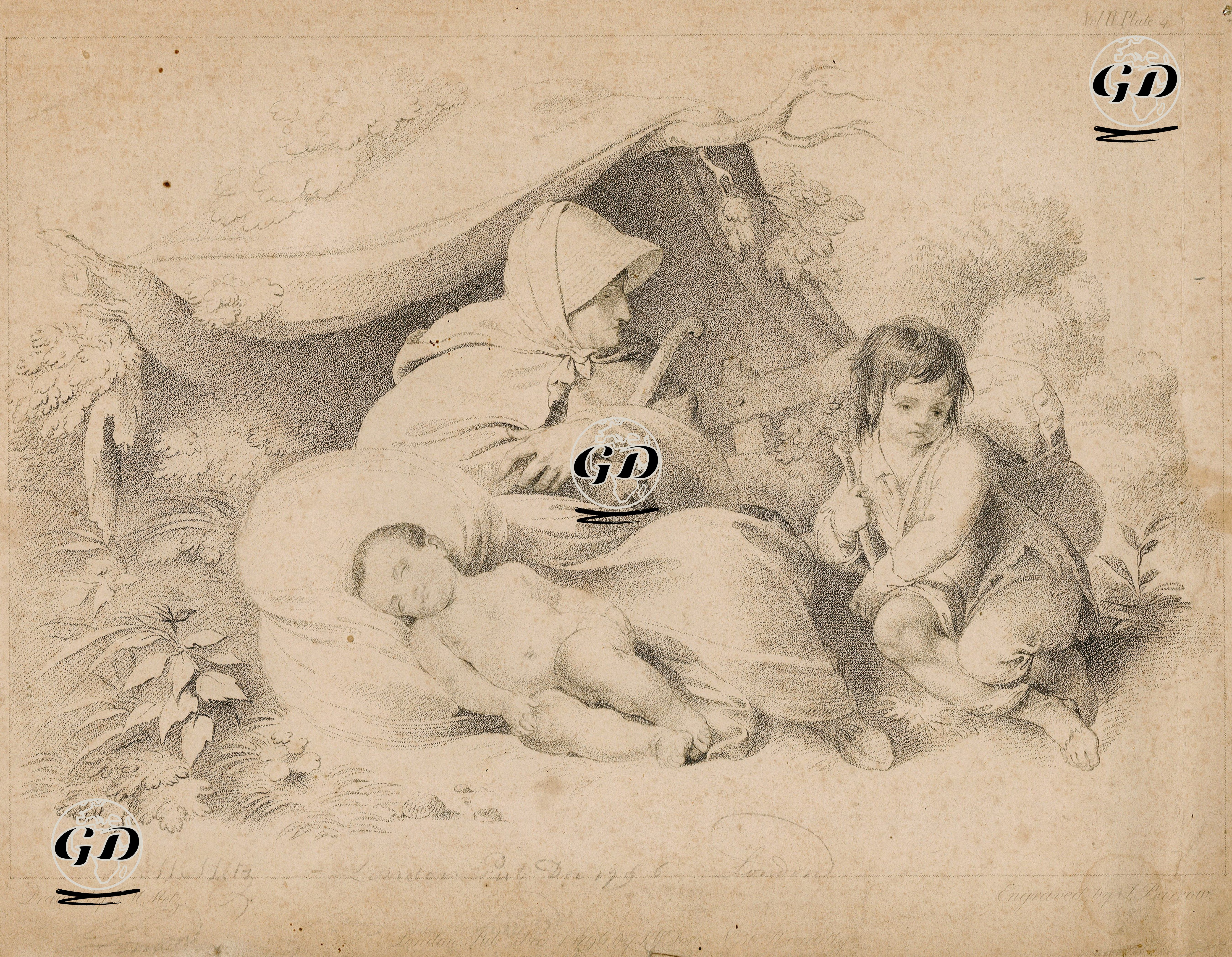 Woman And Children - Conrad Martin Metz (1749-1827) - 1796