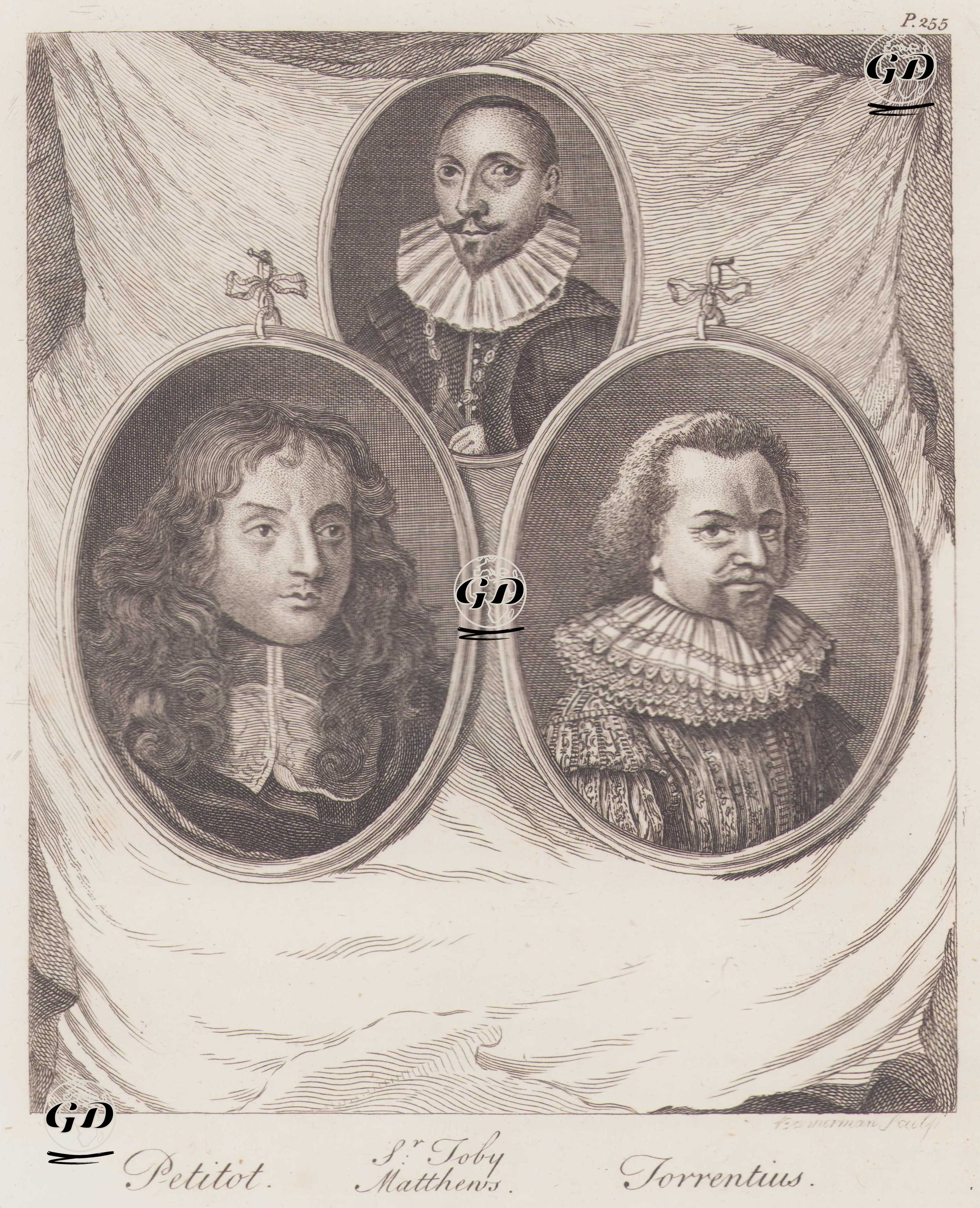 İsviçreli Minyatür Ressamı Jean Petitot (1607-1691), Yazar Sör Toby (Tobie) Matthew (1577-1655) ve Hollandalı Ressam Jan Simonsz. Torrentius (Van der Beeck) (1589-1640) -  - 1805