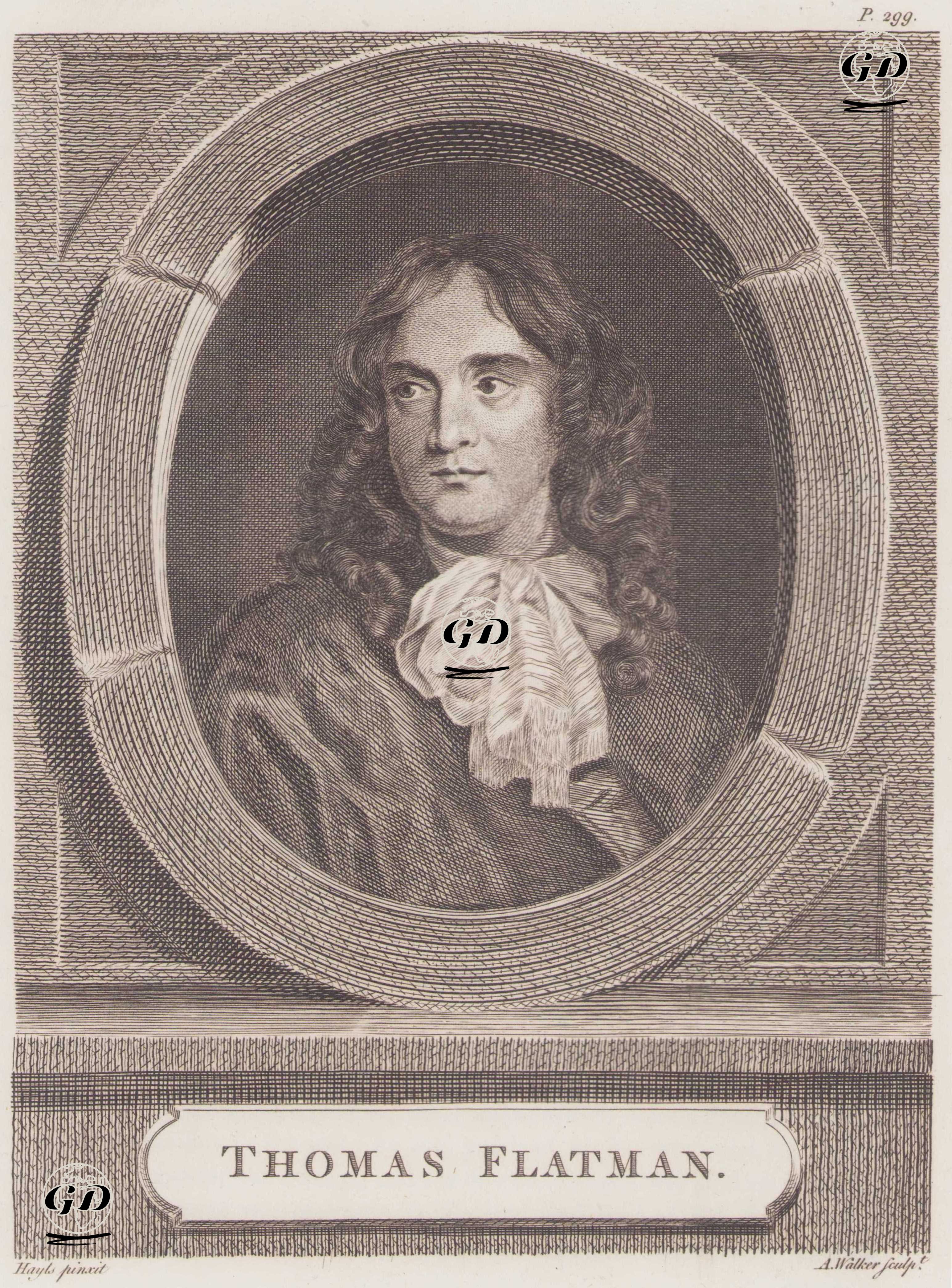 İngiliz Minyatür Ressamı ve Şair Thomas Flatman (1637-1688) - John Hayls (1600-1679) - 1805