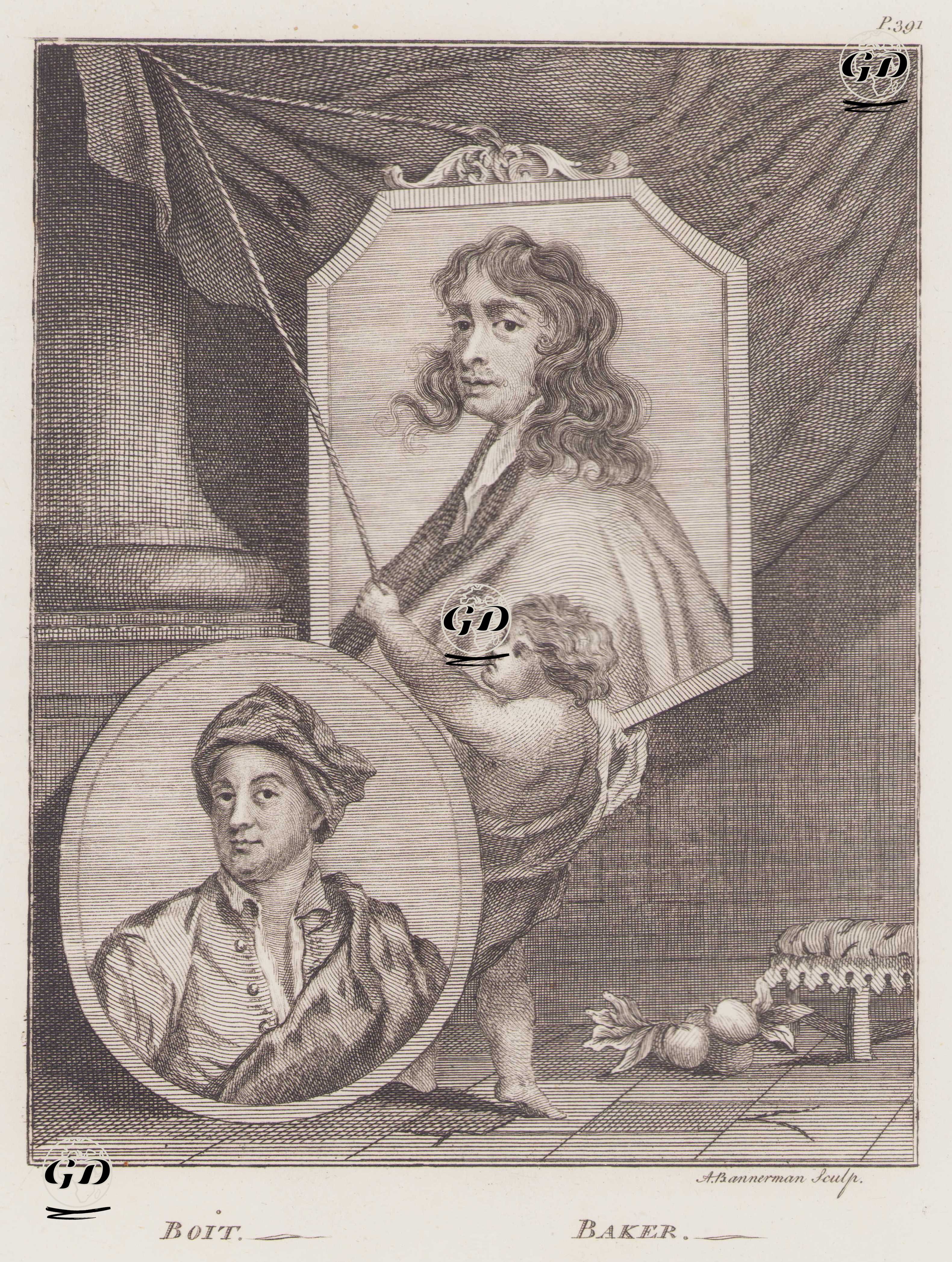İsveçli Minyatür Ressamı Charles Boit (1662-1727) ile Minyatür Ressamı John Baker -  - 1805