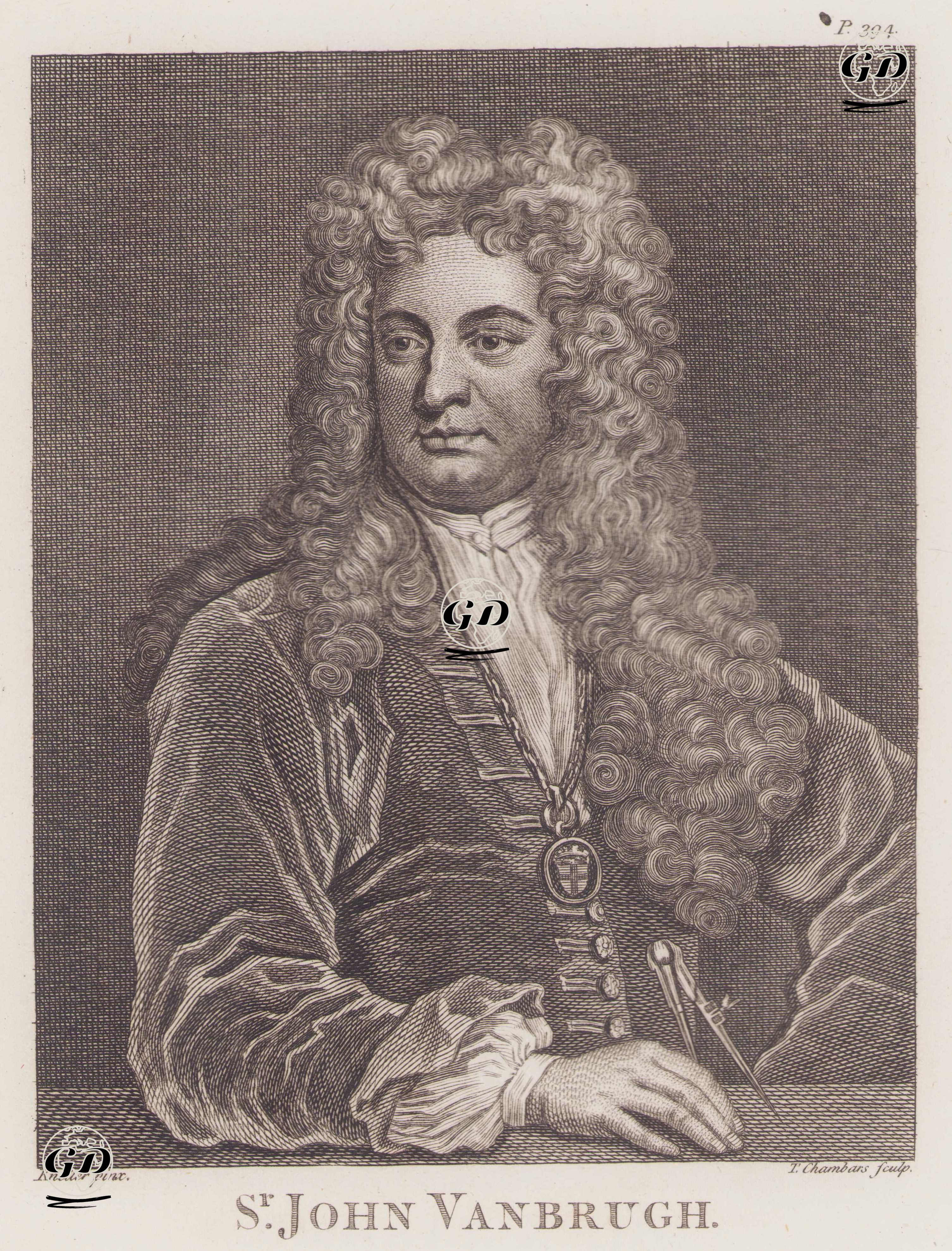 İngiliz Mimar ve Oyun Yazarı Sör John Vanbrugh (1664-1726) - Godrey Kneller (1646-1723) - 1805