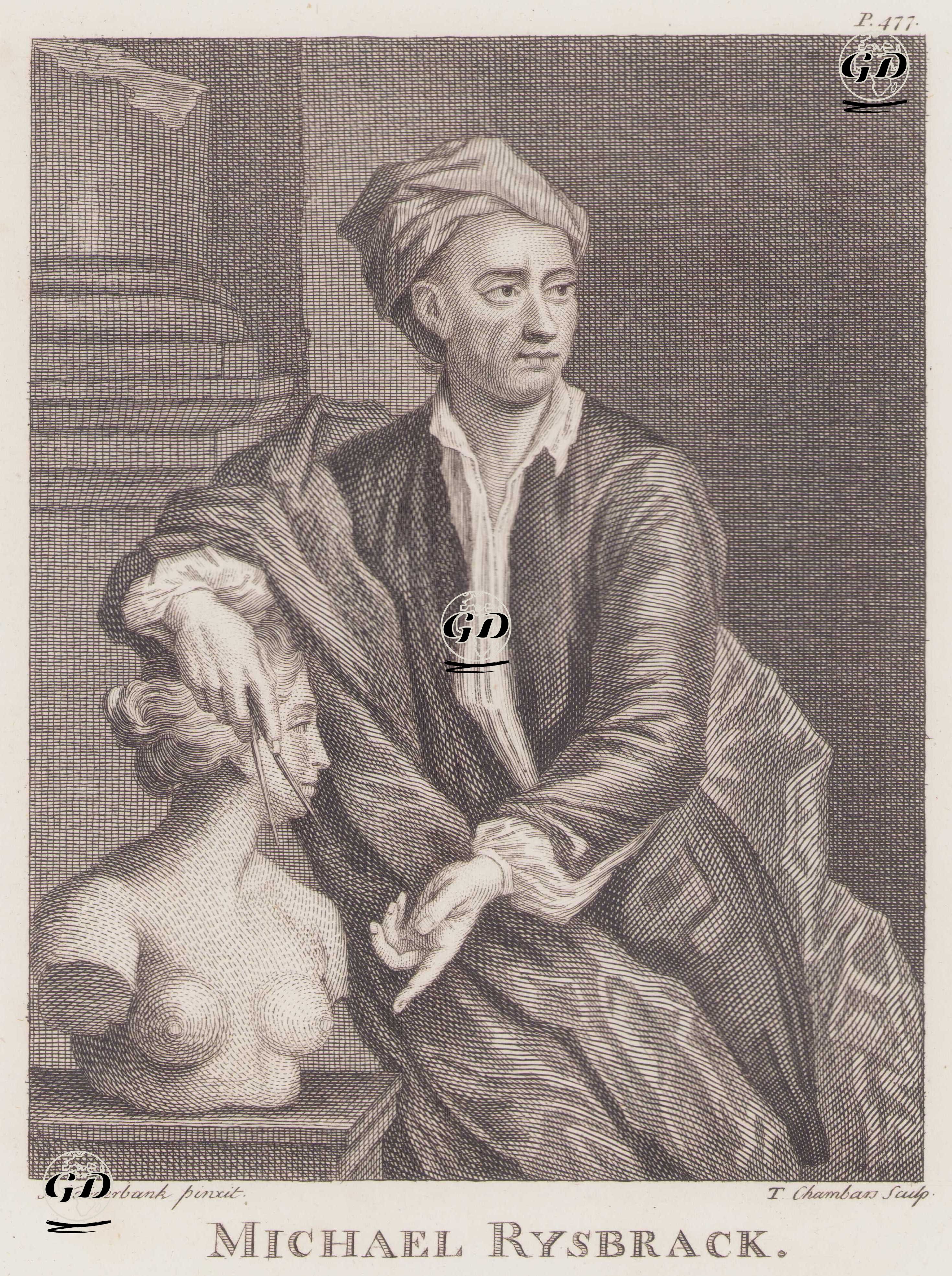 Michael Rysbrack (1694-1770) - John Vanderbank (1694-1739) - 1805