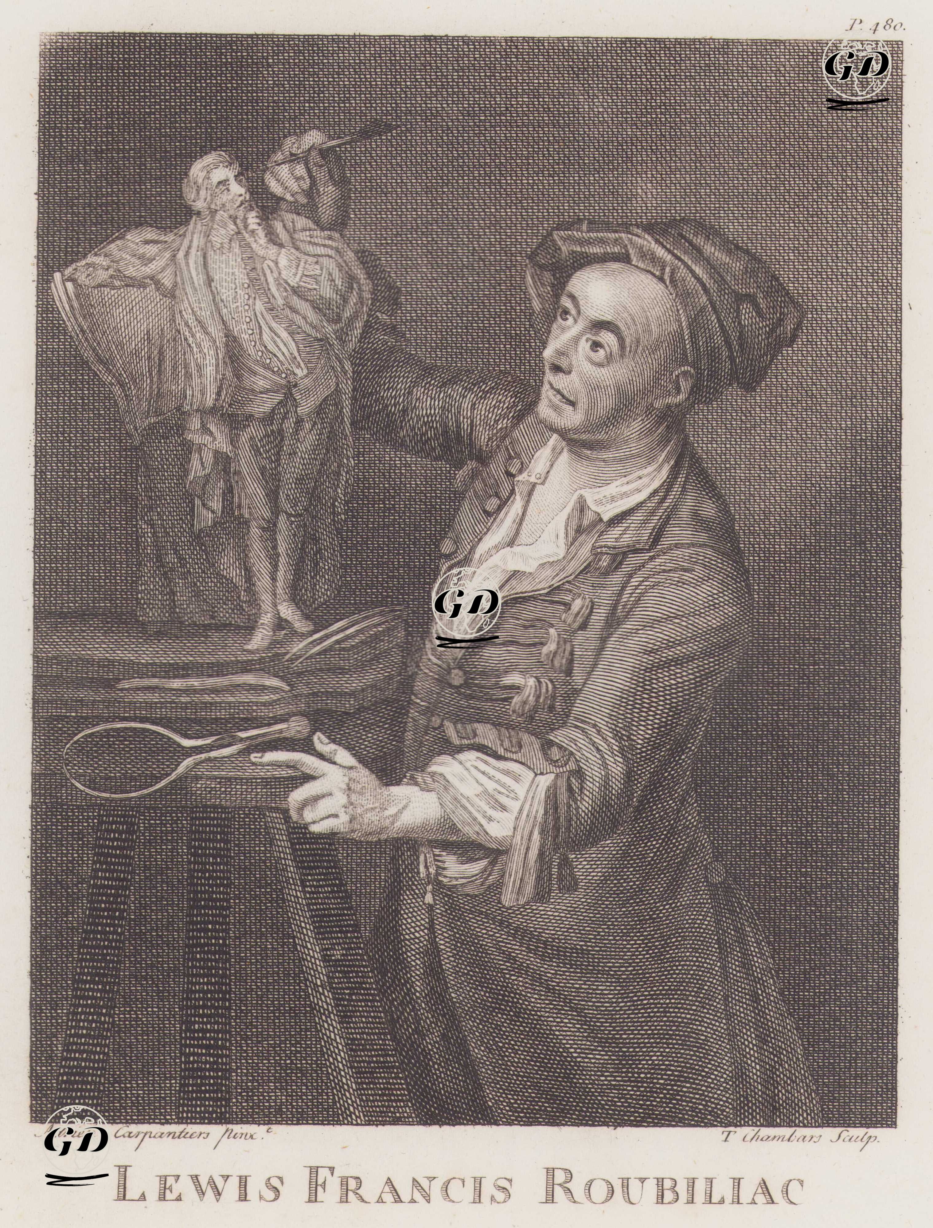 Fransız Heykeltraş Lewis Francis Roubiliac (1702-1762) - Adrien Carpentiers (1739-1778) - 1805