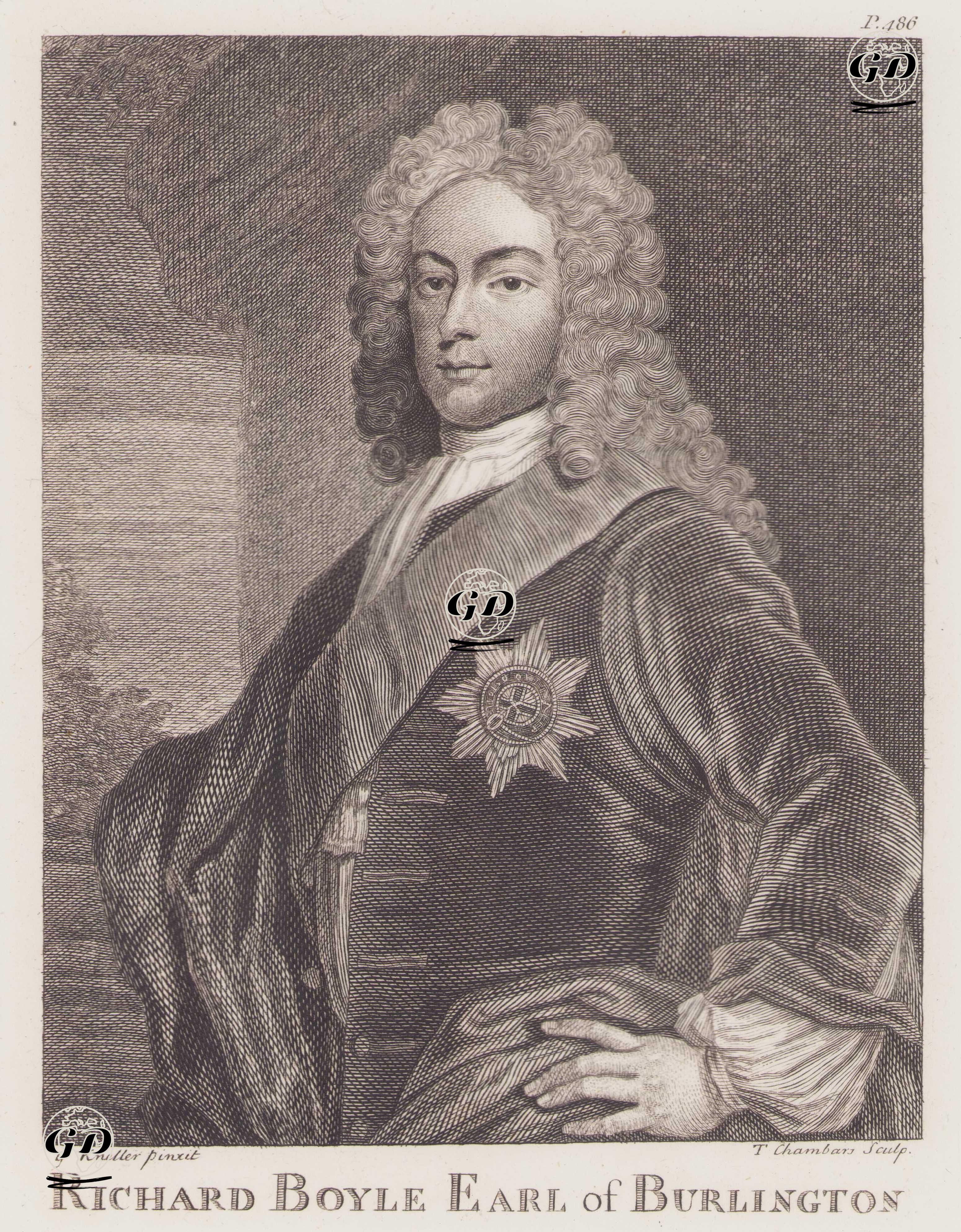 Richard Boyle, Burlington Kontu (1695-1753) - Godrey Kneller (1646-1723) - 1805