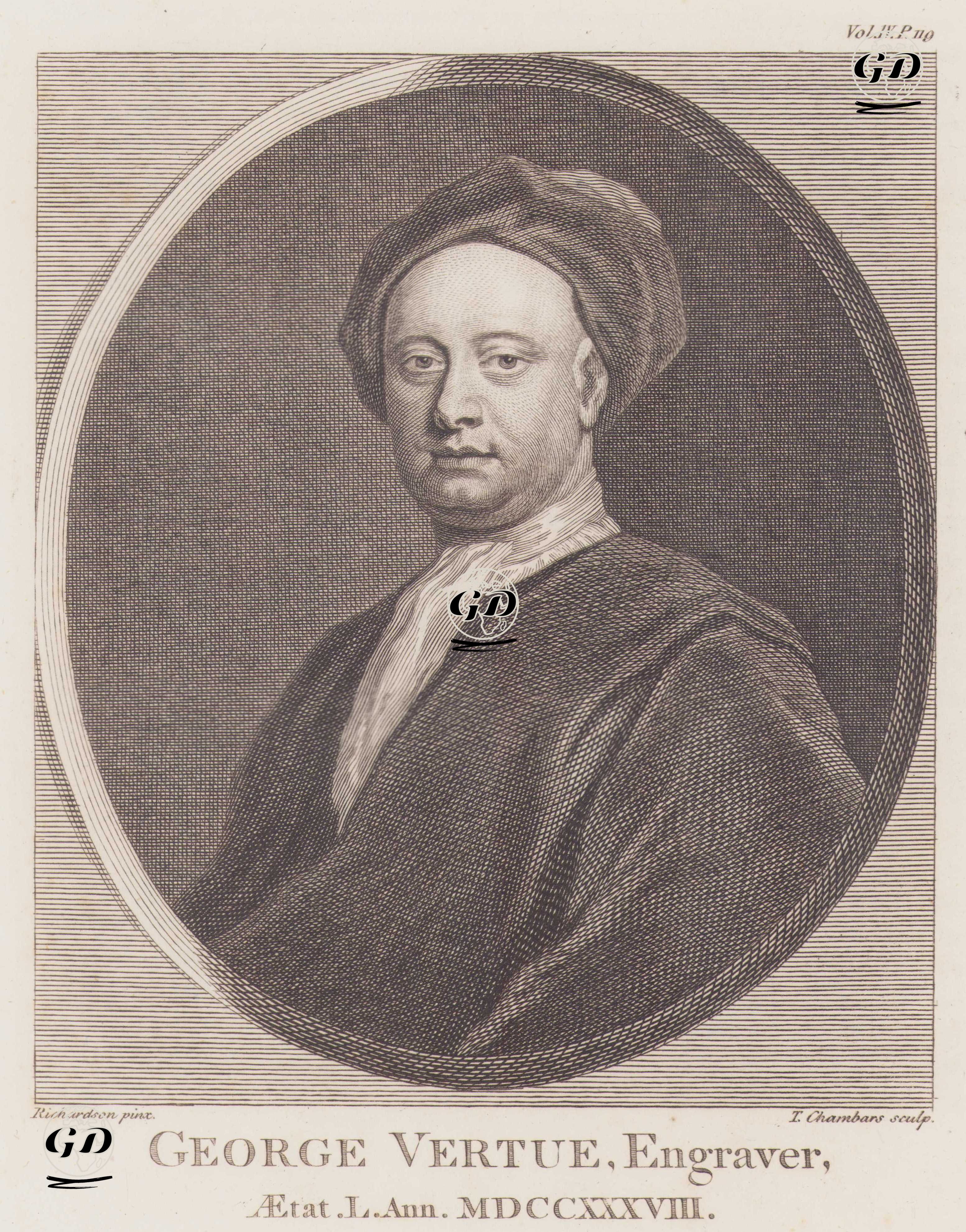 George Vertue, Engraver (1684-1756) - Richardson - 1805