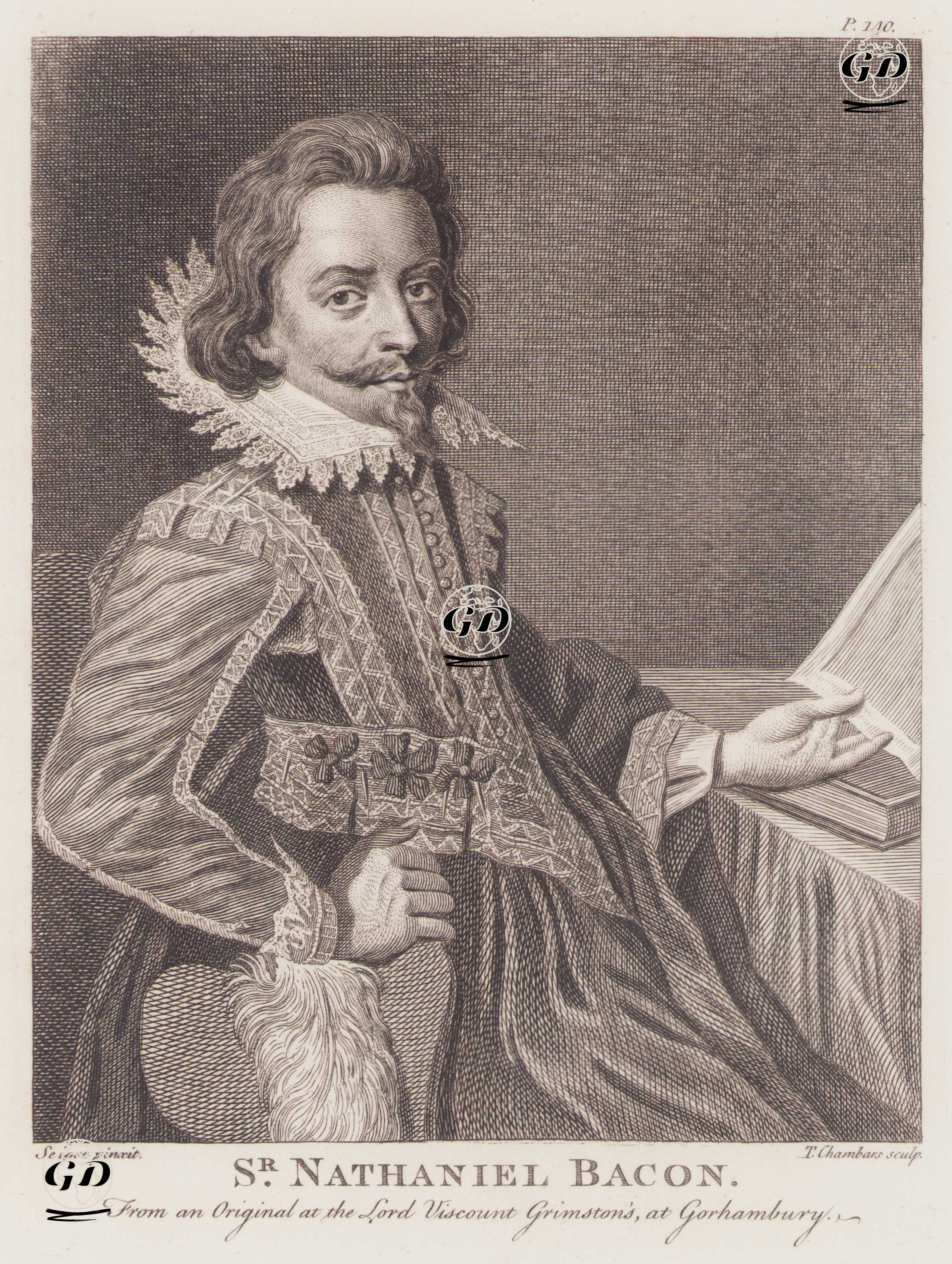 İngiliz Ressam Sör Nathaniel Bacon'nun Otoportresi (1585-1627) - Nathaniel Bacon (1585-1627) - 1805