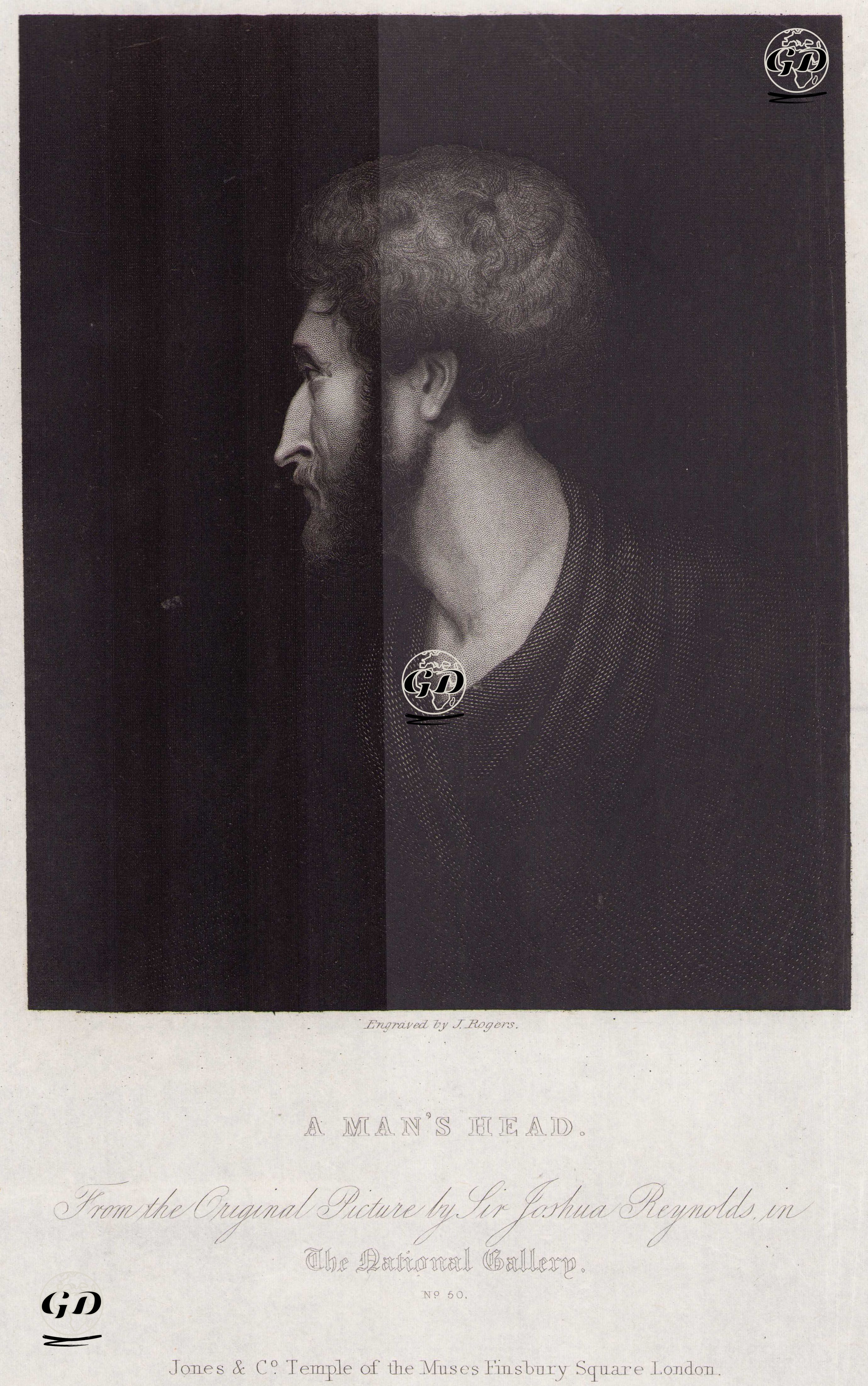 Bir Adamın Başı - Joshua Reynolds (1723-1792) - 1835
