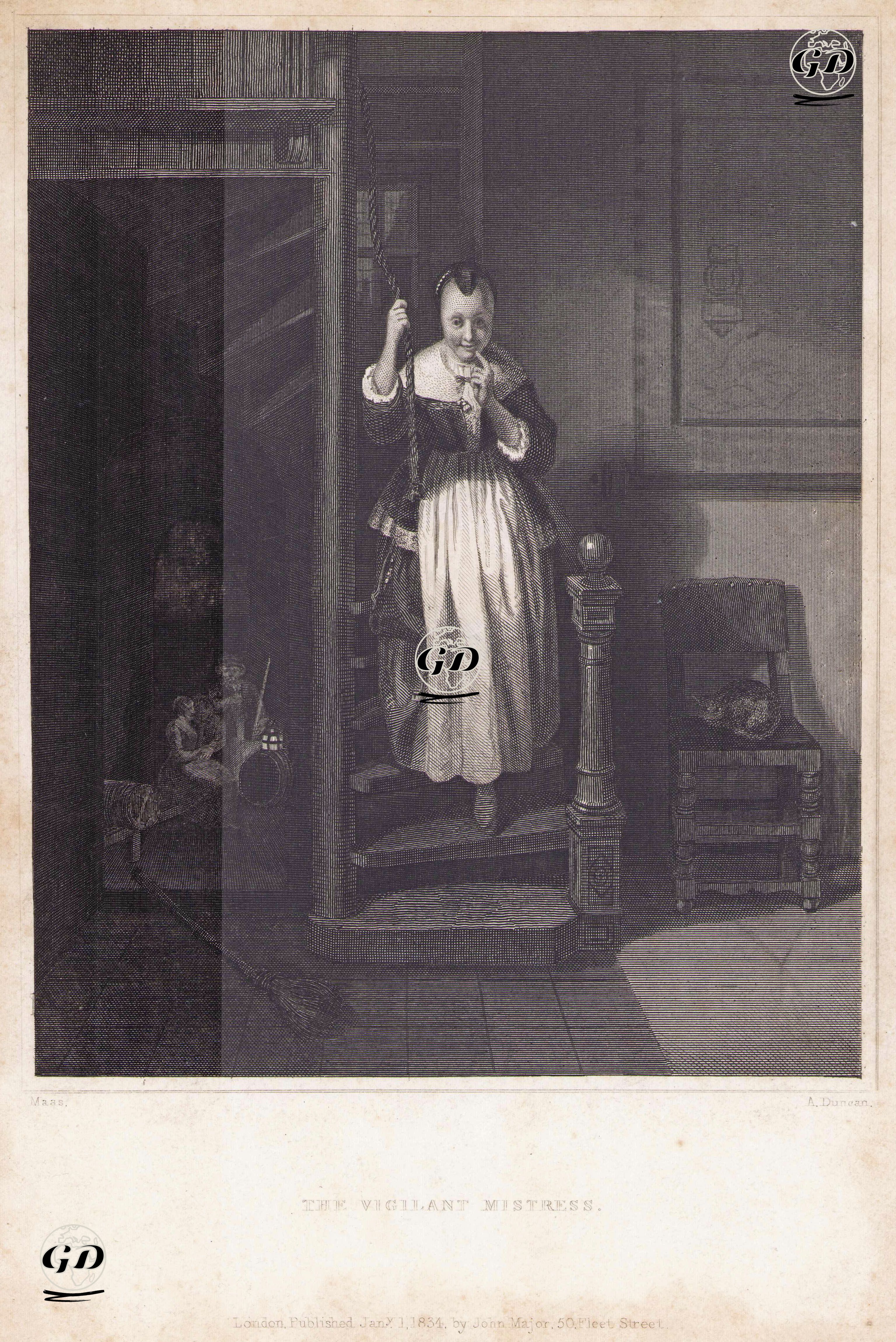 Uyanık Kadın - Nicolaes Maes(1634-1693) - 1834