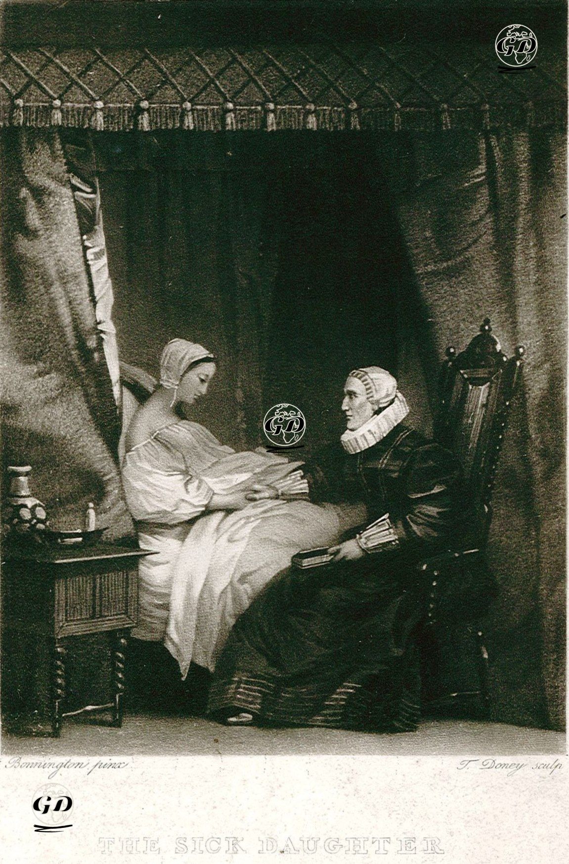 The Sick Daughter  - Richard Parkes Bonnington (1801-1828) - 1840's