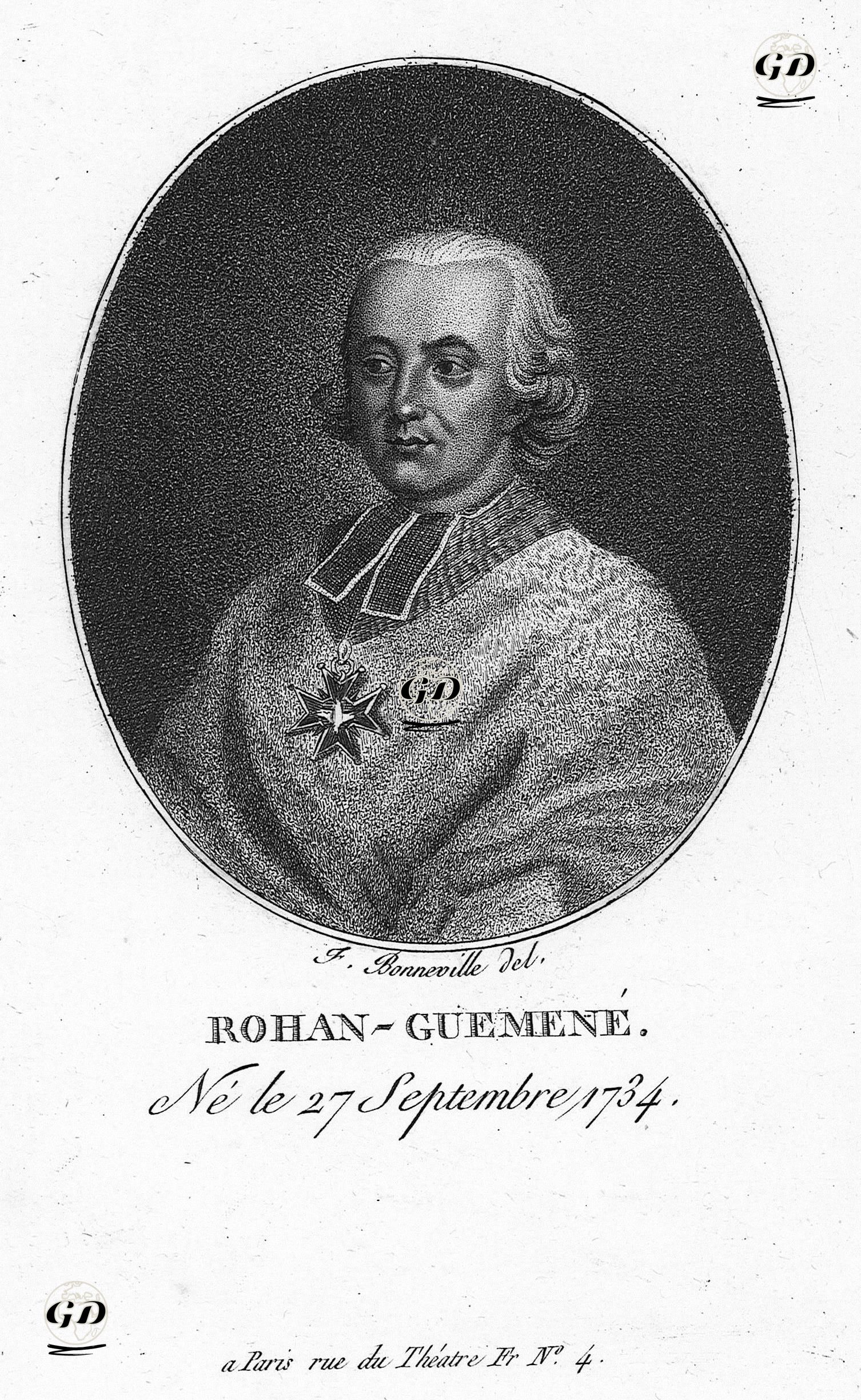 Louis Rene Edouard, Kardinal Rohan Guemene -  - 1790's