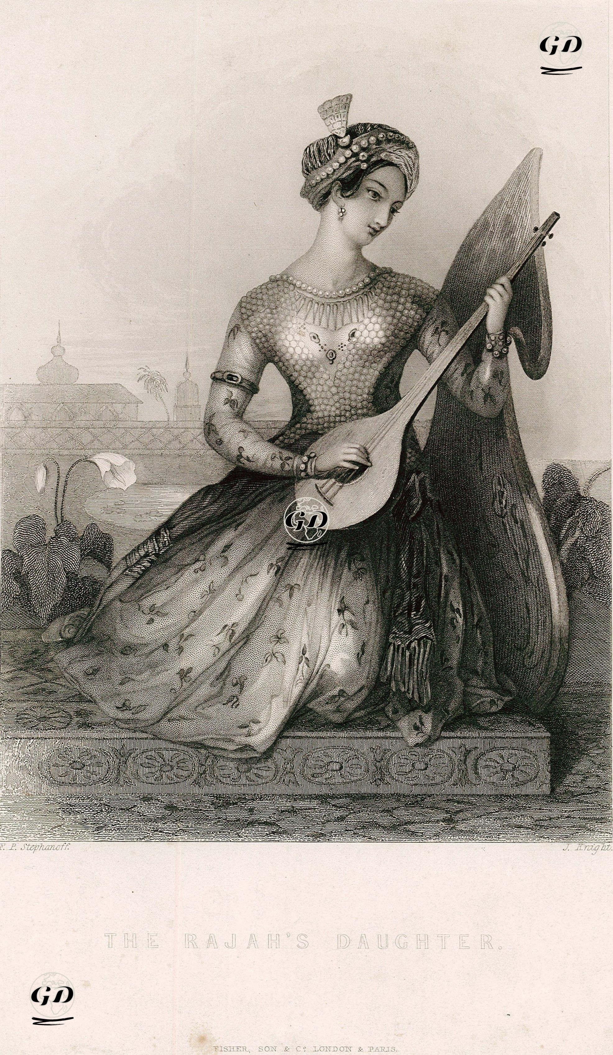 Hint Hükümdarı Raca'nın Kızı - Francis Philip Stephanoff (1788-1860) - 1844