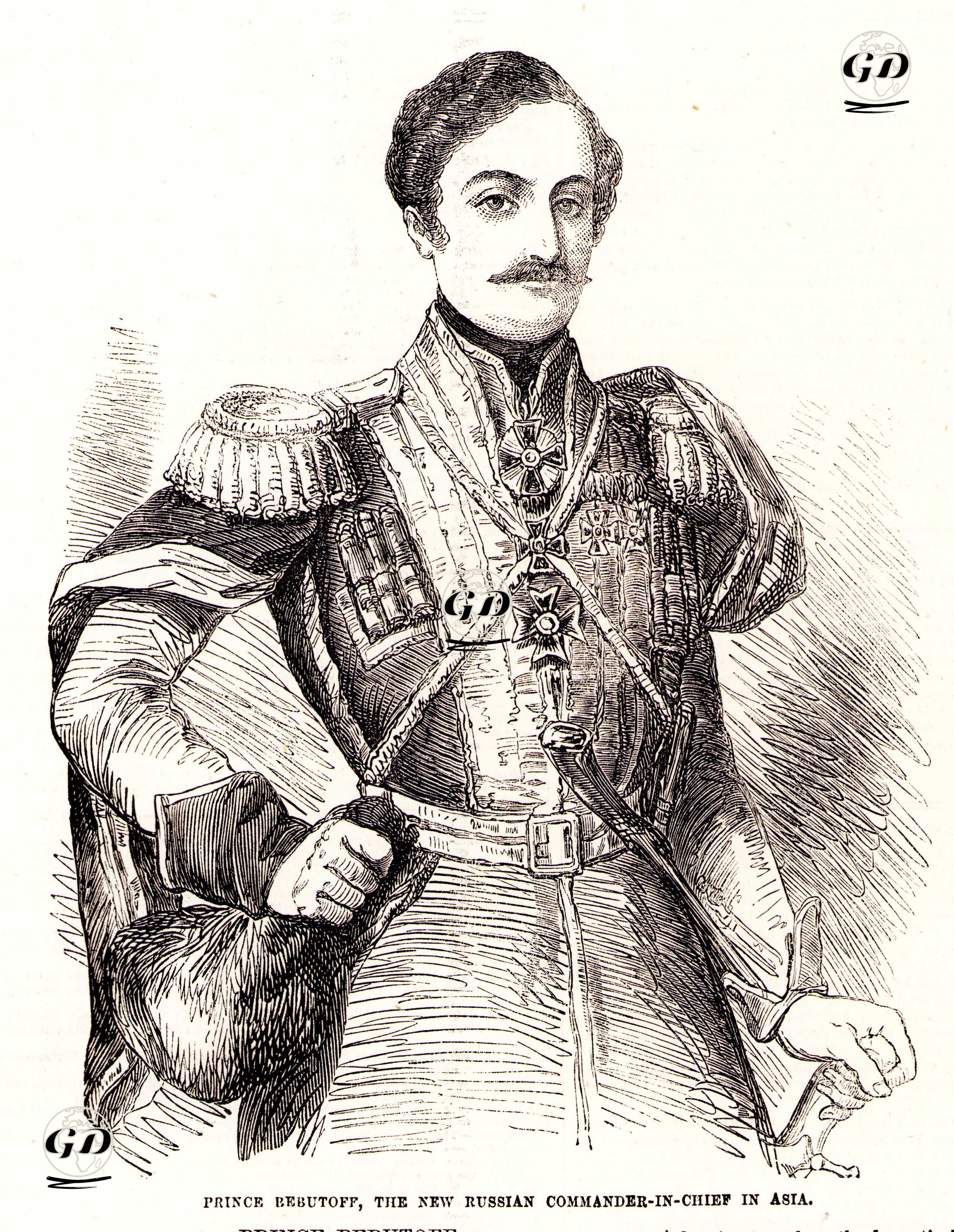 Kırım  Savaşında Rus Komutan Prens Vassiliy Ossipovich Bebutoff  -  - 1855