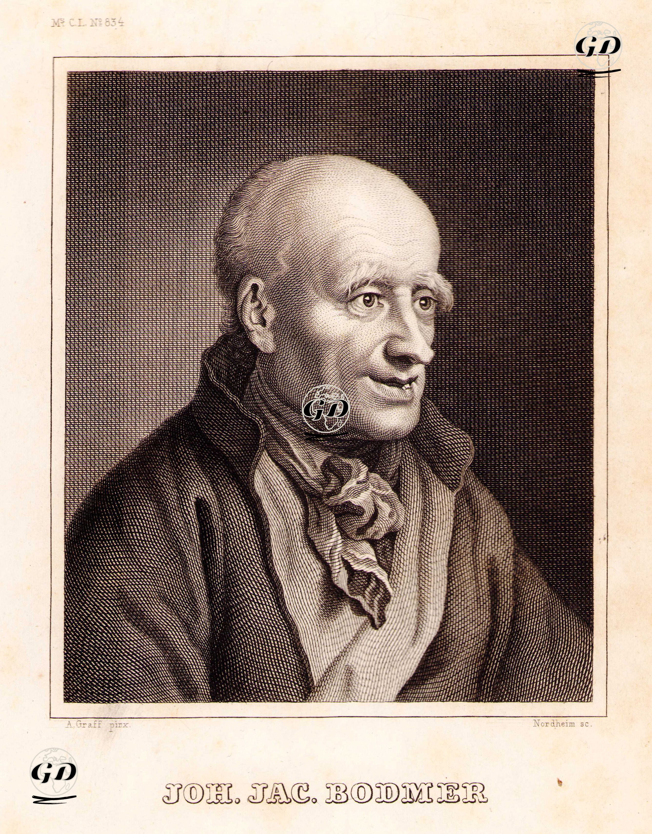 Johann Jacob Bodmer - Anton Graff (1736-1813) - 1850's