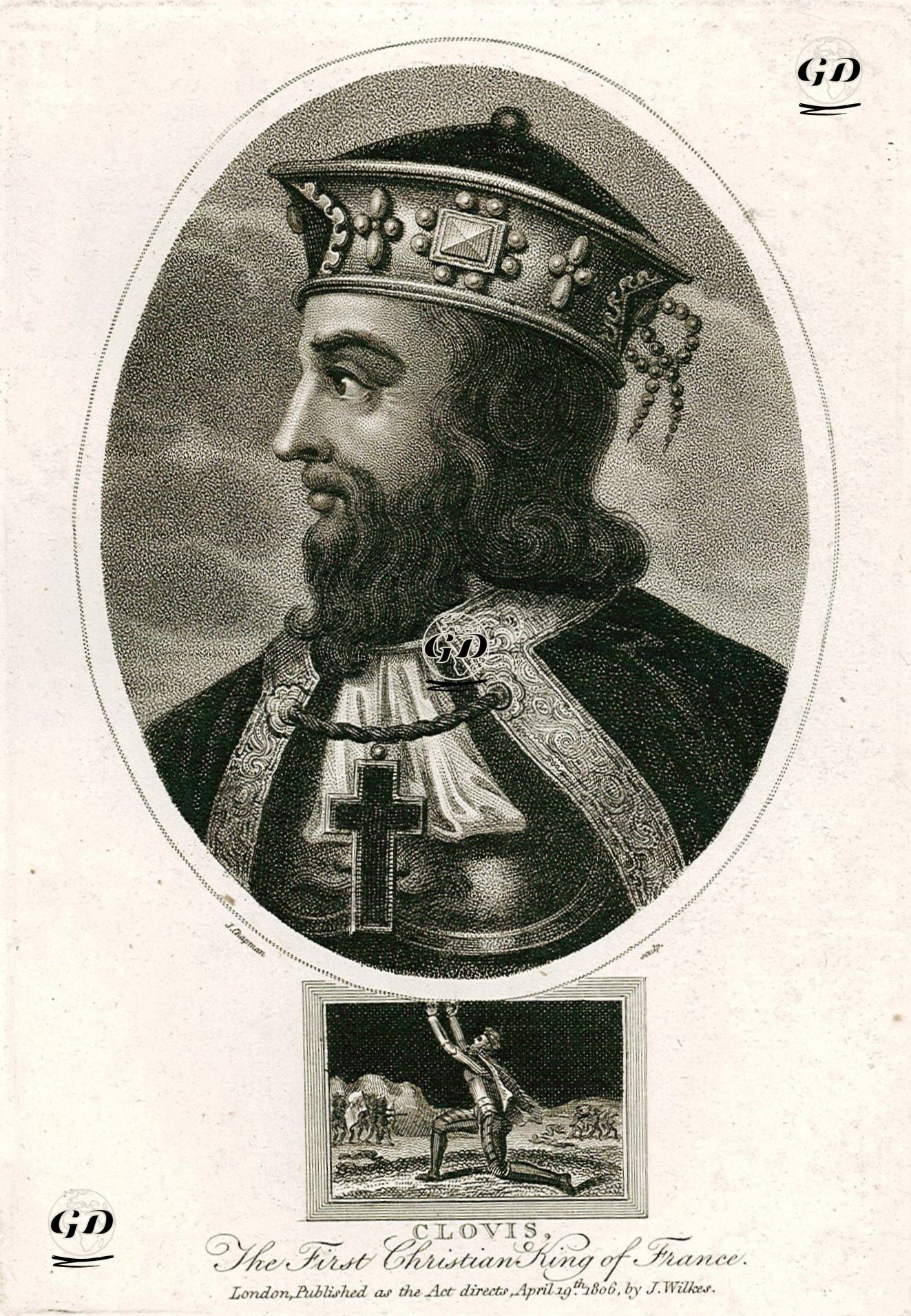 Fransa'nın İlk Hristiyan Kralı I.Clovis (Kraliyet Dönemi 481-511) -  - 1806