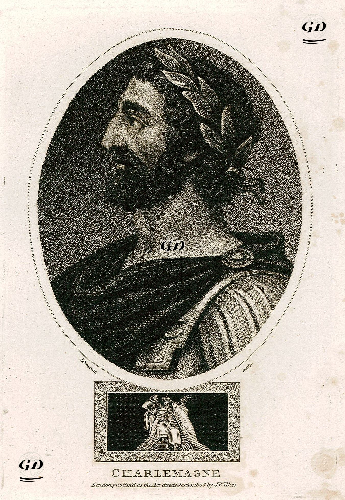 Frank Kralı Ve Kutsal Roma Cermen İmparatoru Şarlman (Kraliyet Dönemi 768-814) -  - 1805
