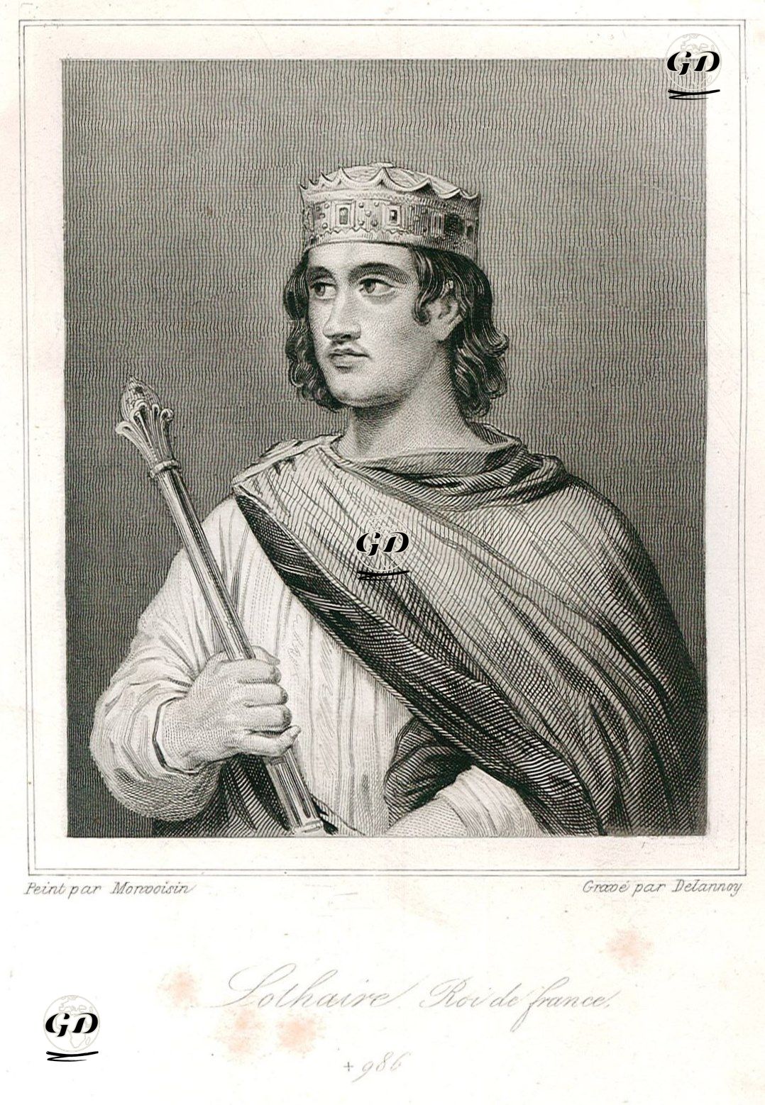 Fransa Kralı Lothar (Kraliyet Dönemi 954-986) - Raymond Monvoisin (1790-1870) - 1843