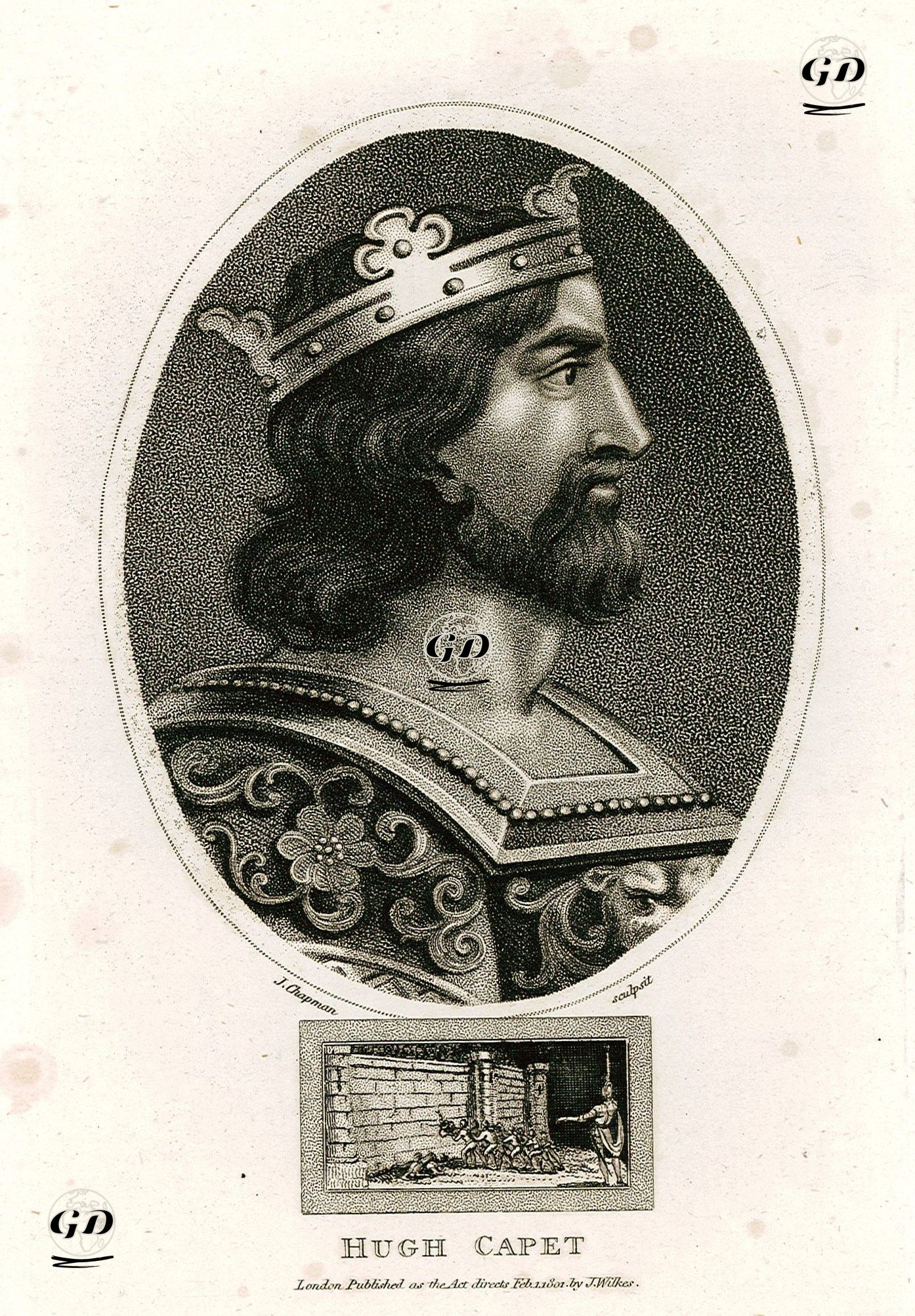 Fransa Kralı Hugh Capet (Kraliyet Dönemi 987-996) -  - 1801