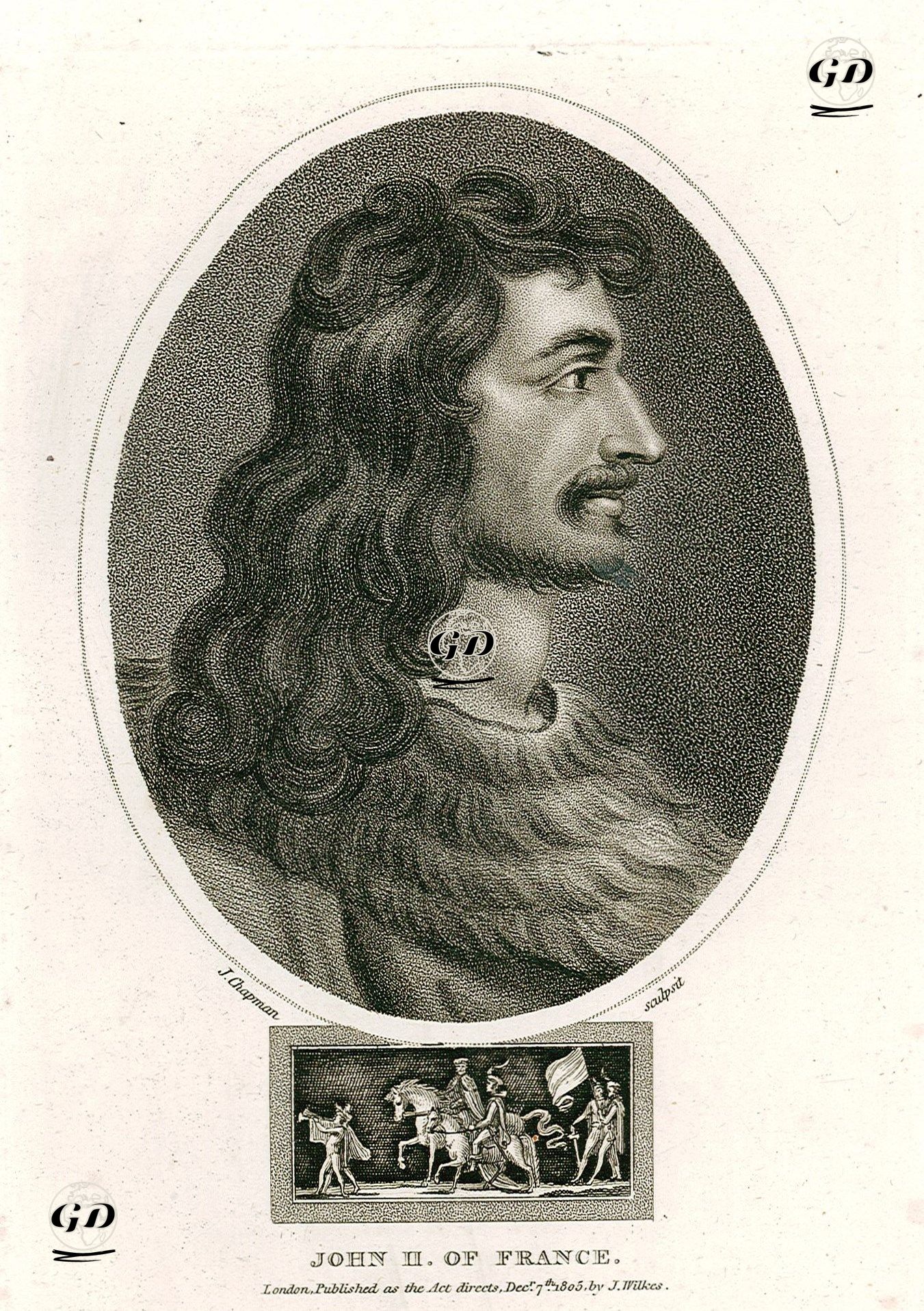 Fransa Kralı II. Jean (İyi Jean) (Kraliyet Dönemi 1350-1364) -  - 1805