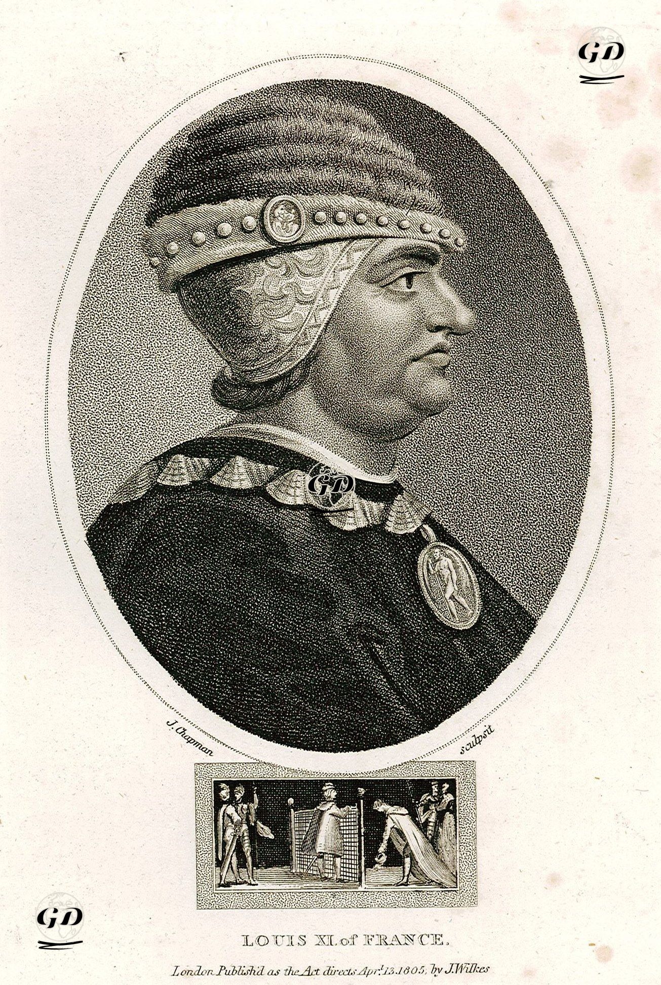  Fransa Kralı XI. Louis (İhtiyatlı Kral) (Kraliyet Dönemi 1461-1483) -  - 1805