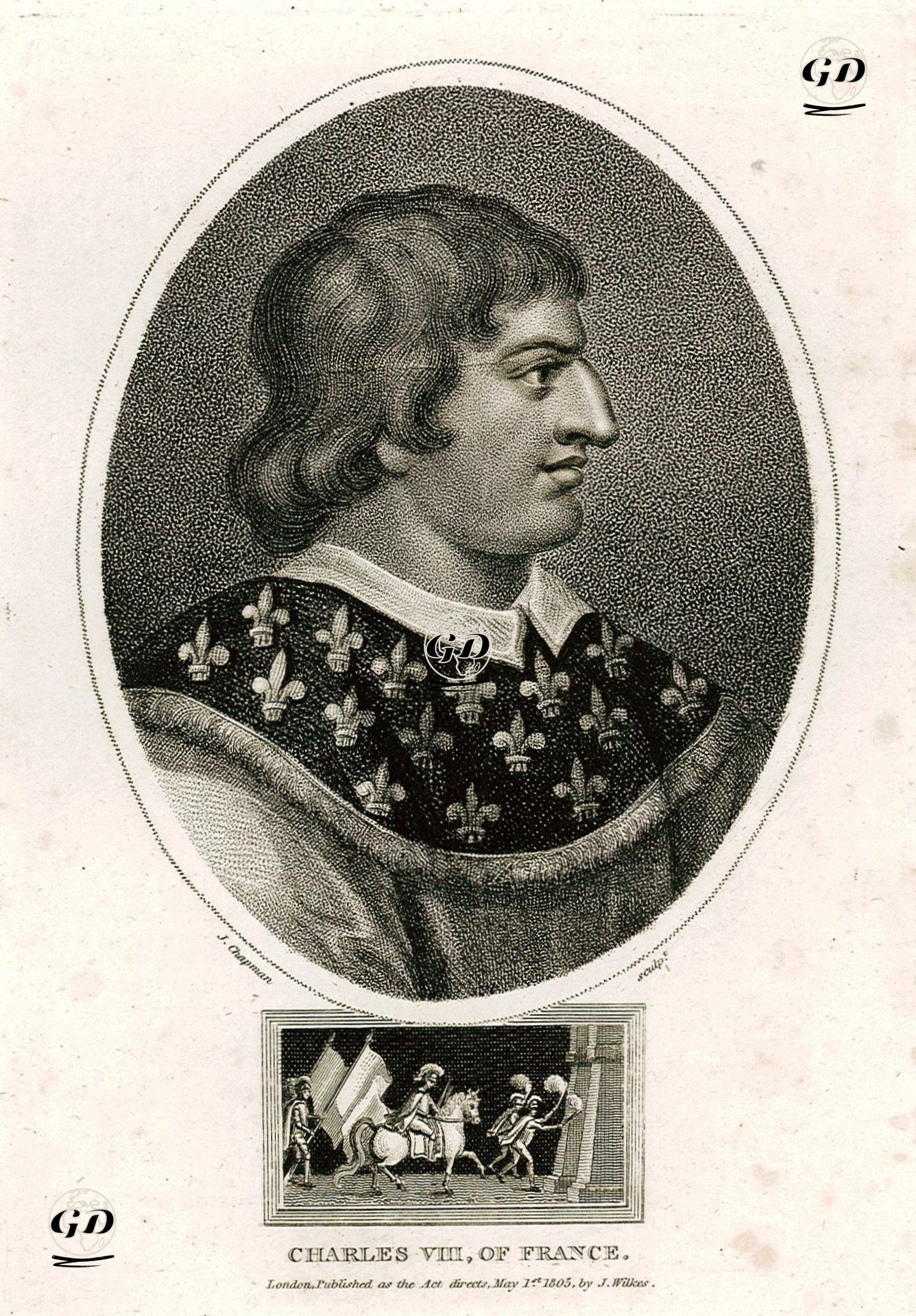 Fransa Kralı VIII.Charles (Nazik Kral) (Kraliyet Dönemi 1483-1498) -  - 1805