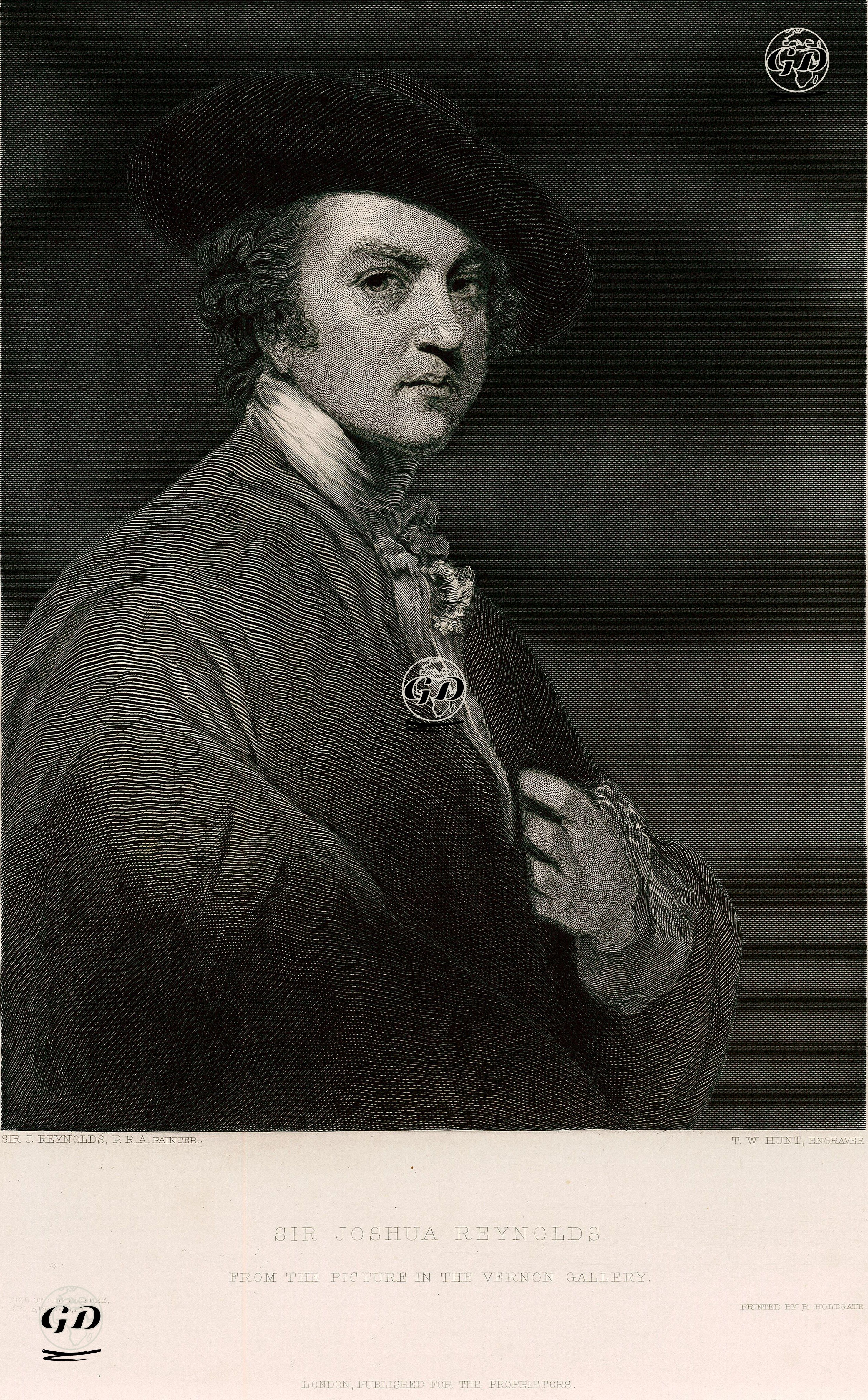 Ressam Joshua Reynolds'un Kendi Yaptığı Portresi - Joshua Reynolds (1723-1792) - 1854