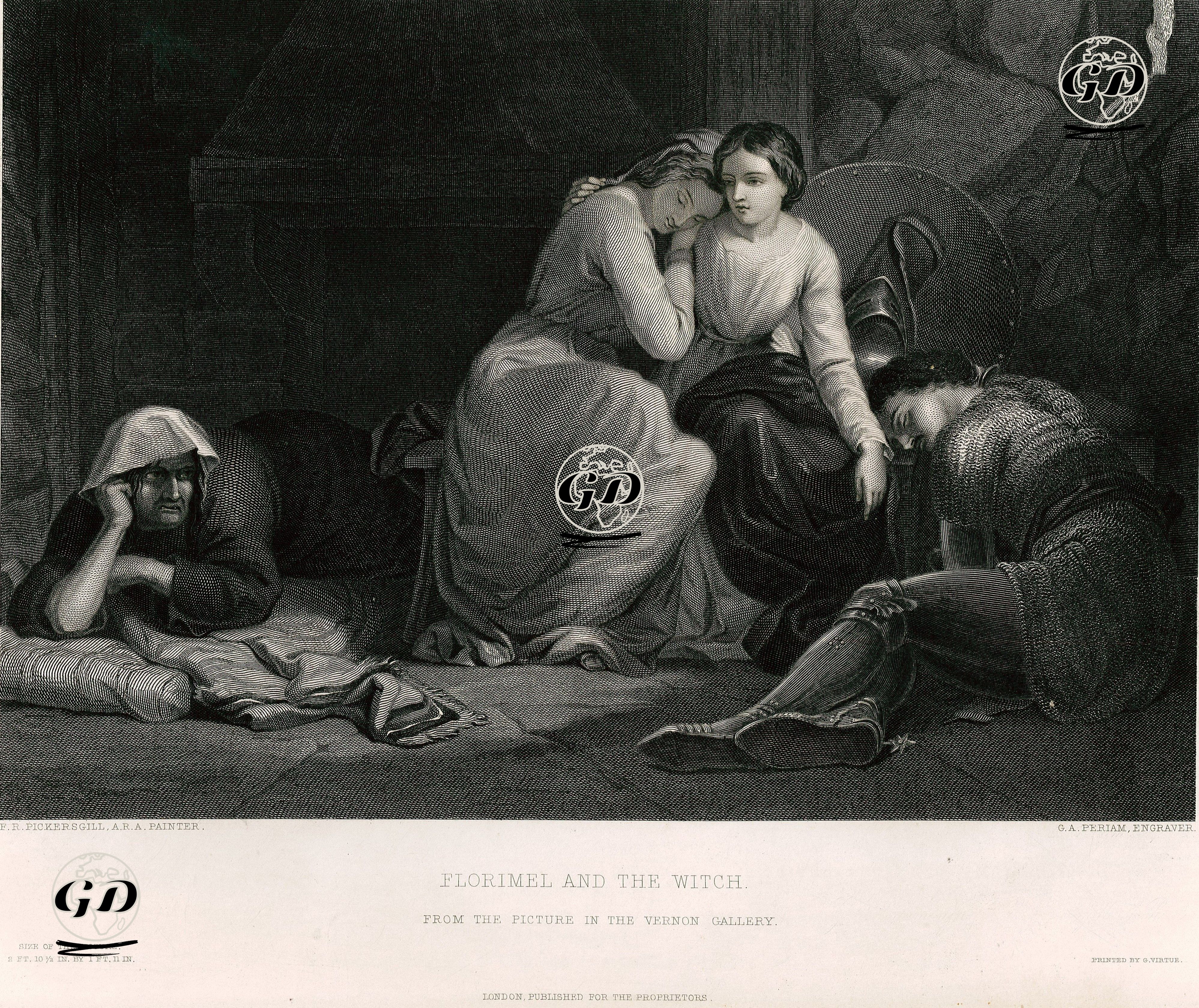Florimel ve Büyücü - Frederick Richard Pickersgill (1820-1900) - 1853