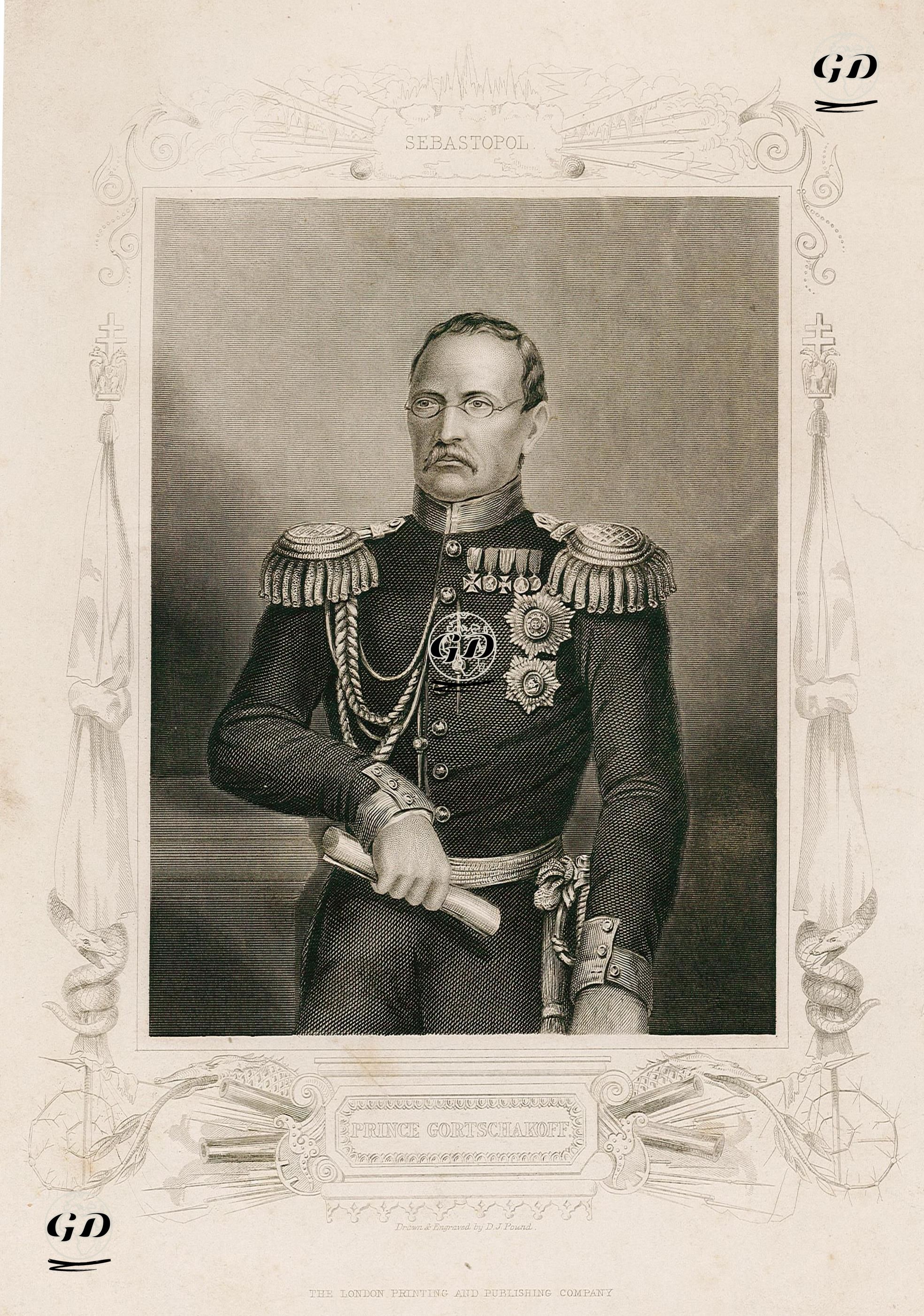 Kırım Savaşında Rus Ordusunun Generali Prens Mikhail Dmitrievich Gorchakov - Daniel John Pound (1820-1894) - 1856
