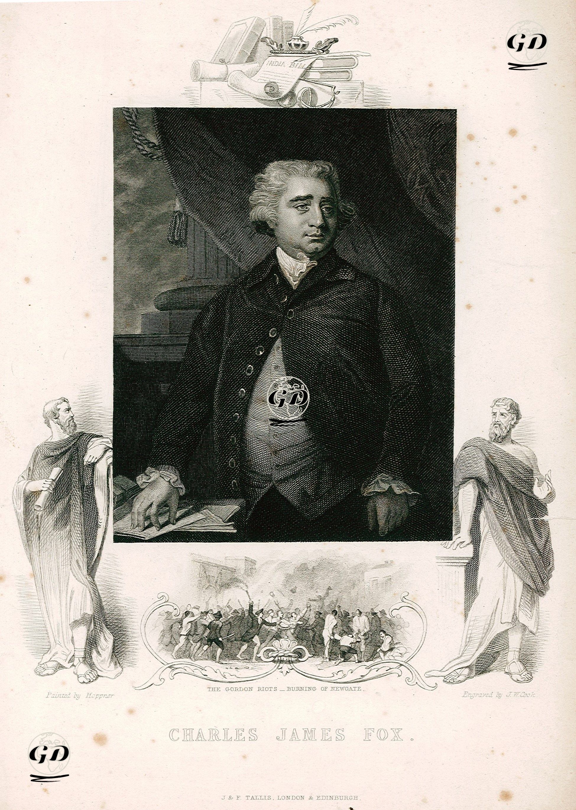 Charles James Fox-Gordon Ayaklanması Ve Newgate Hapishanesinin Yakılması - John Hoppner (1758-1810) - 1830's