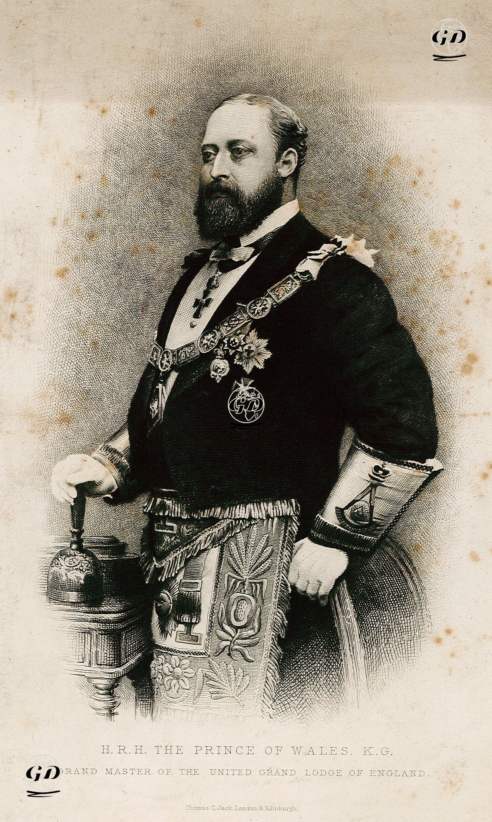 H.R.H. The Prince Of Wales. K.G., Grand Master Of The United Grand Lodge Of England -  - 1880's