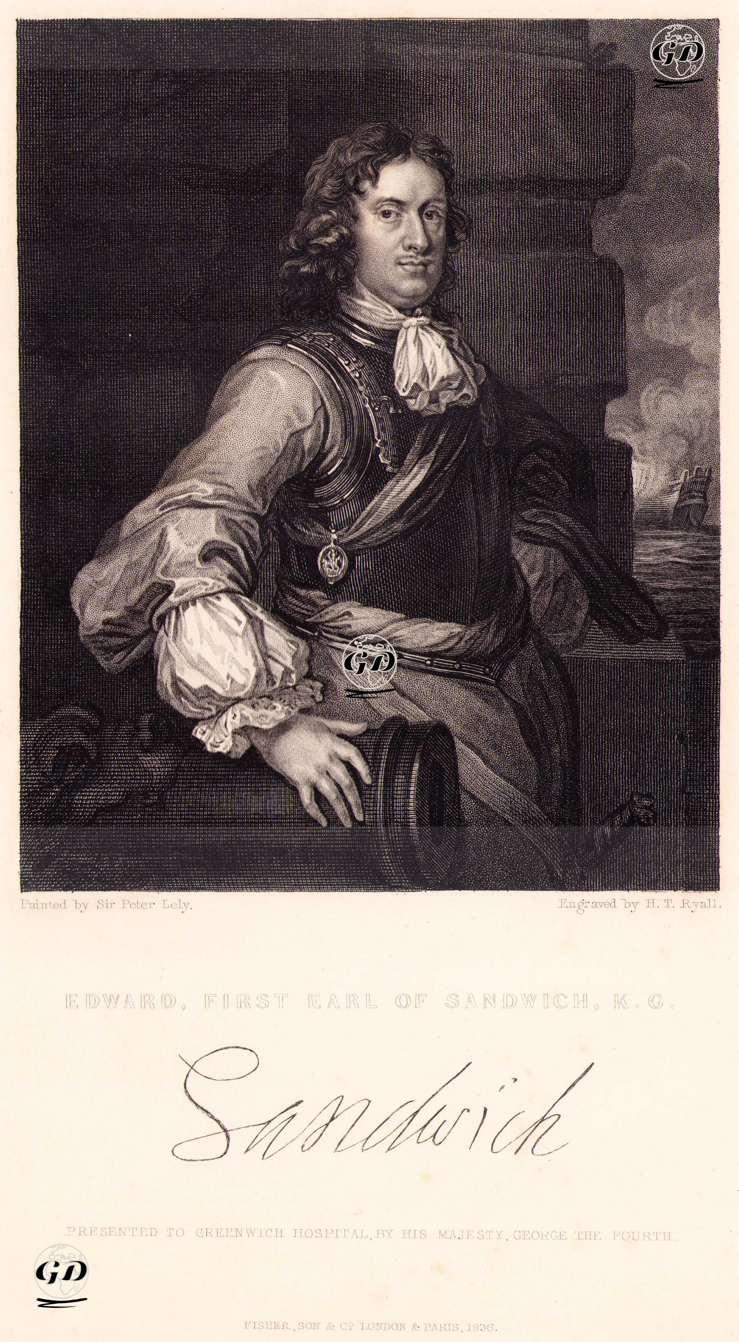 I.Sandwich Kontu Edward Montagu - Peter Lely (1618-1680) - 1836