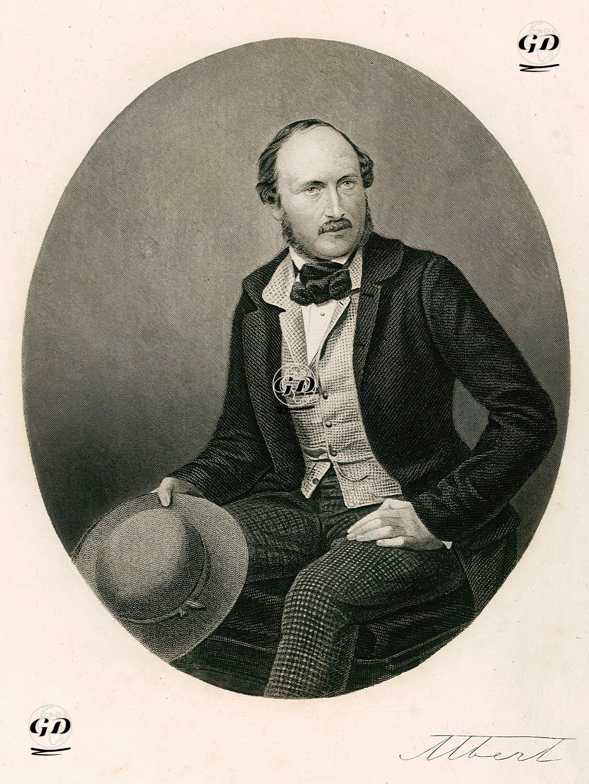 Birleşik Krallık Kraliçesi I. Victoria'nın Eşi Konsort Prensi Albert Ve Onun İmzası -  - 1850's