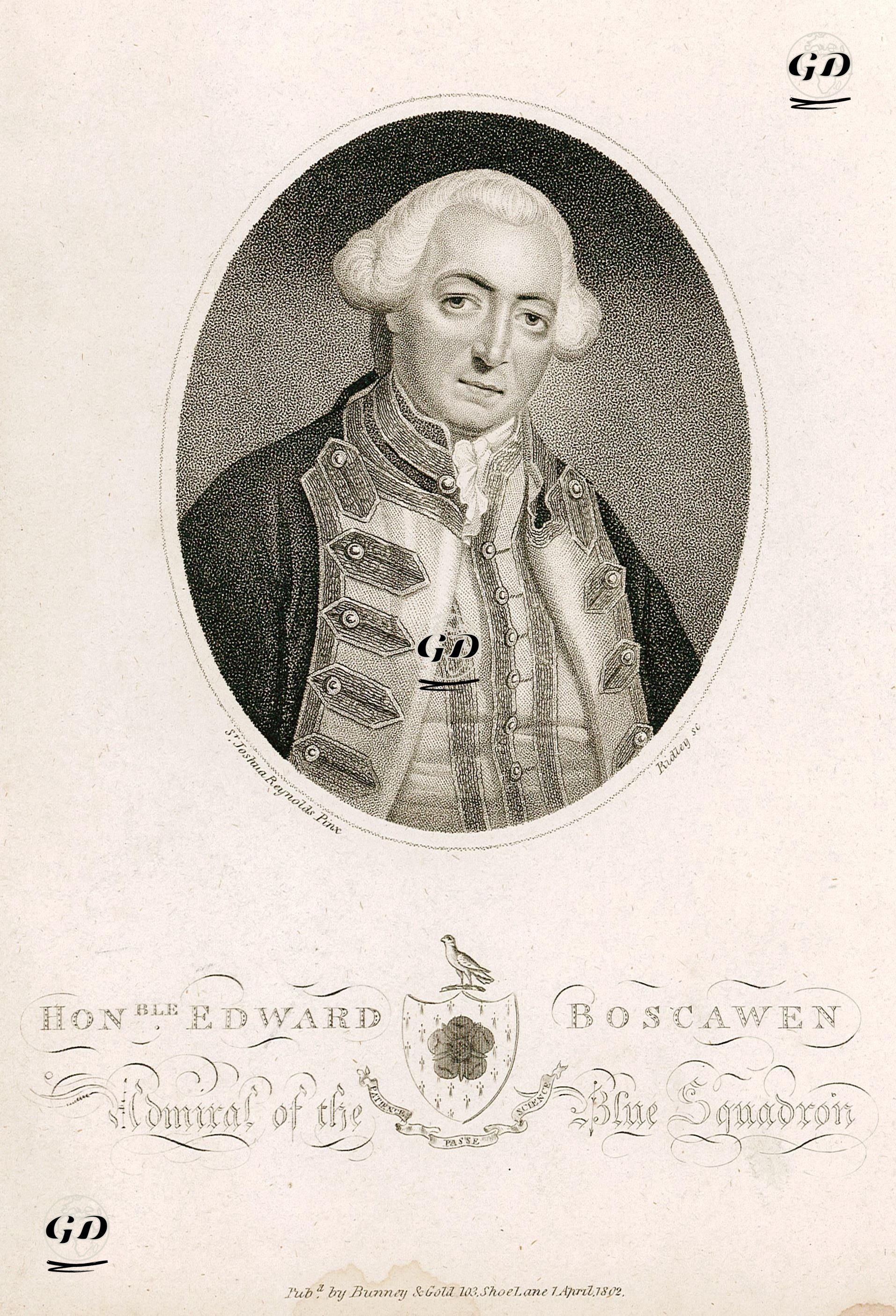 Mavi Filonun Amirali Edward Boscawen - Joshua Reynolds (1723-1792) - 1802