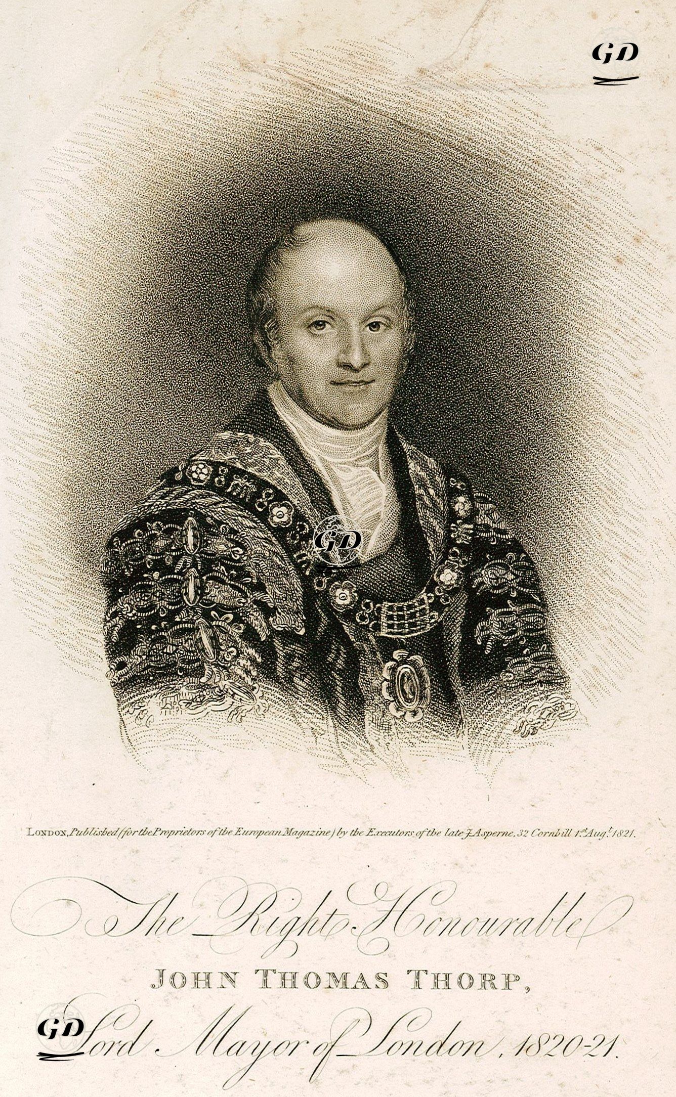 Londra Belediye Başkanı John Thomas Thorp(1820-1821) - Samuel Drummond (1766-1844) - 1821