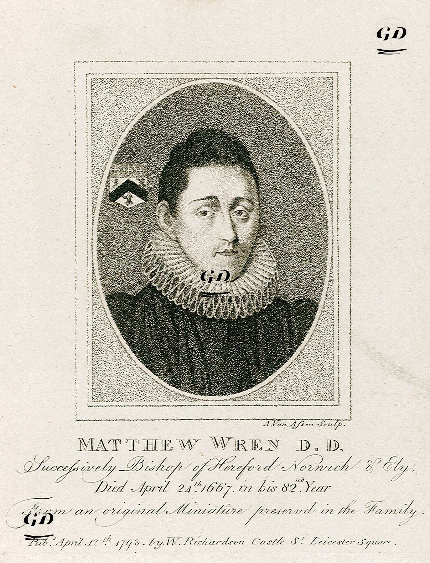 Hereford, Norwich Ve Ely Piskoposu Matthew Wren -  - 1793