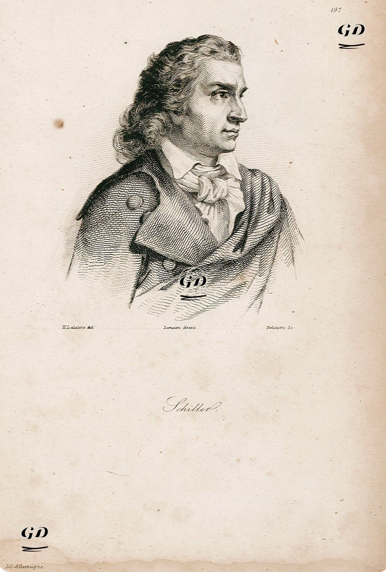 Şair Friedrich Schiller - François Hippolyte Lalaisse (1812-1844) - 1830's