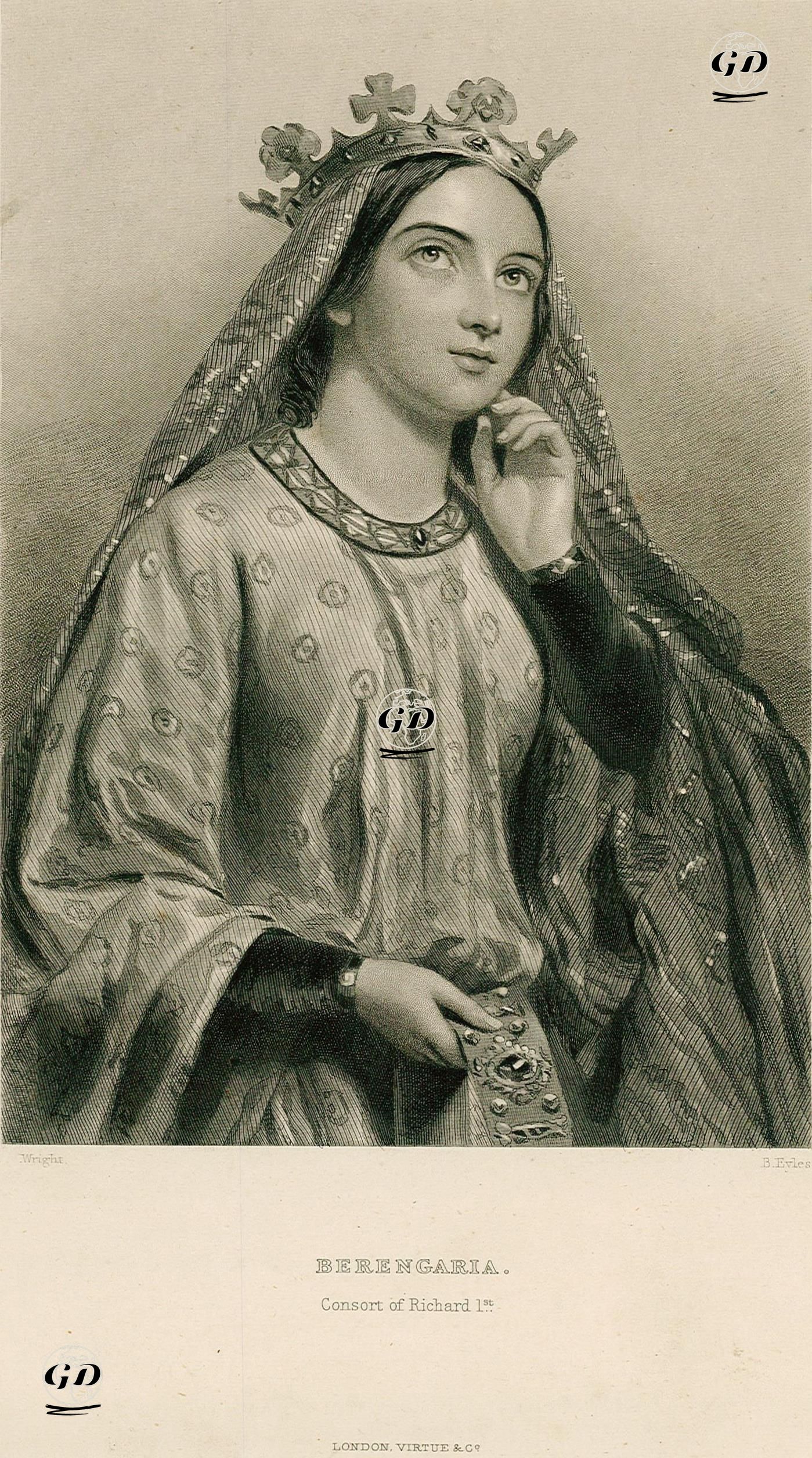 İngiltere Kralı I.Richard'ın Eşi Kraliçe Navarralı Berengaria - John William Wright (1802 -1848) - 1851