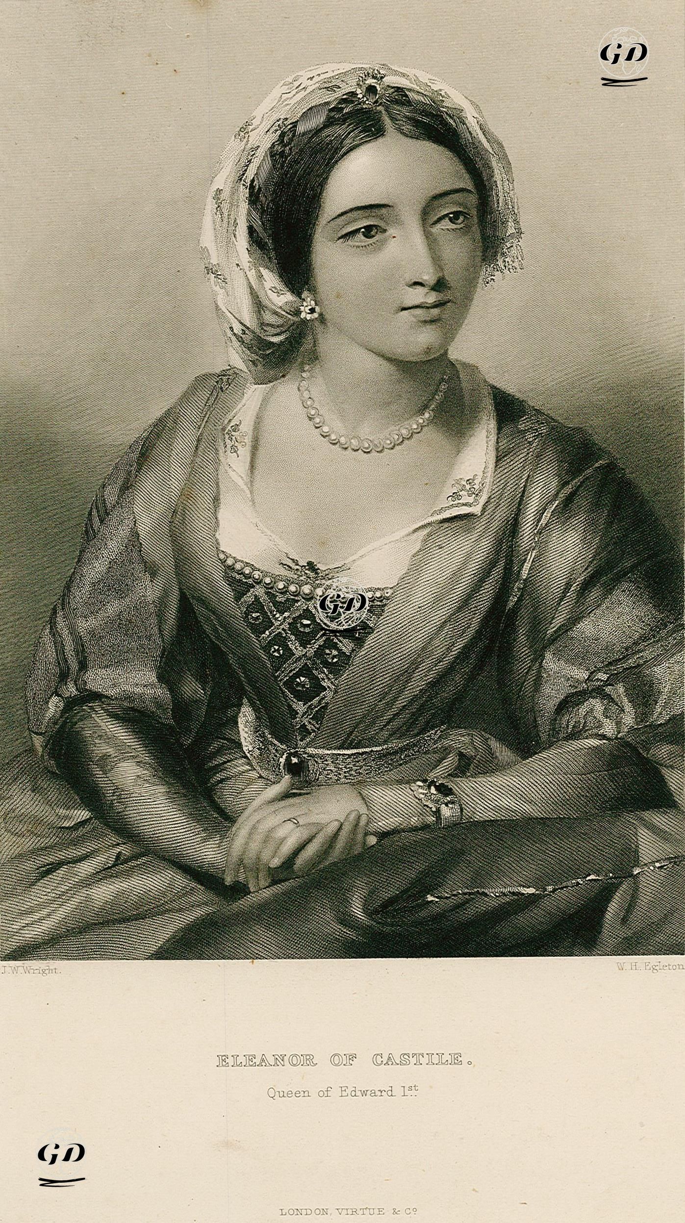 İngiltere Kralı I.Edward'ın Eşi Kraliçe Kastilyalı Eleanor - John William Wright (1802 -1848) - 1851