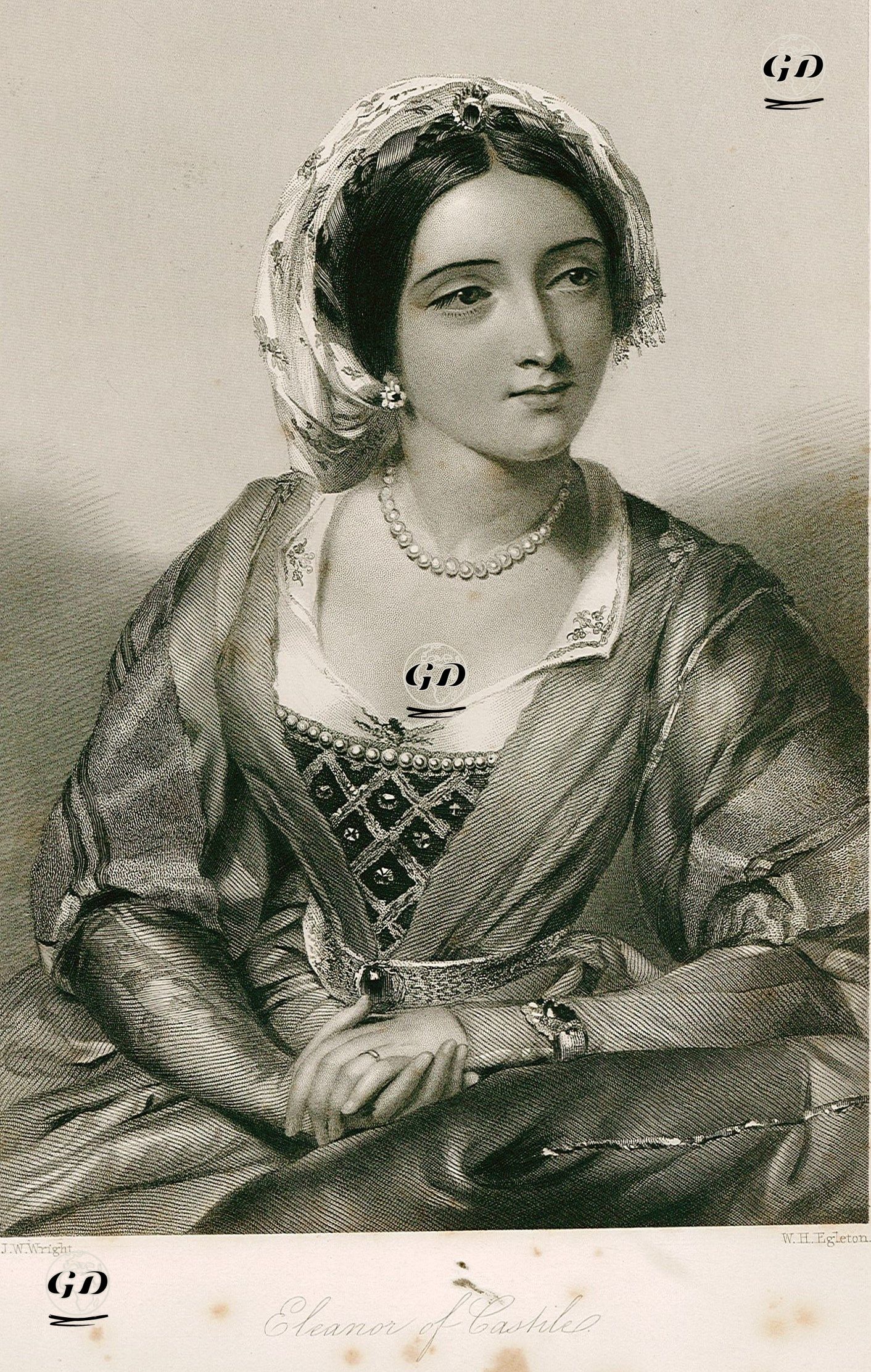 İngiltere Kralı I.Edward'ın Eşi Kraliçe Kastilyalı Eleanor - John William Wright (1802 -1848) - 1862