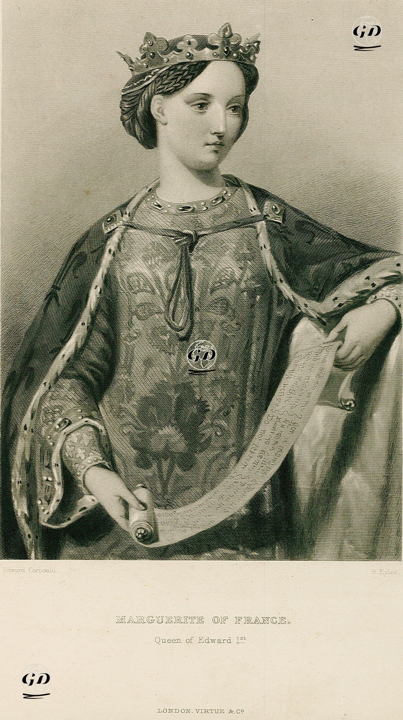 İngiltere Kralı I.Edward'ın Eşi Kraliçe Fransalı Marguerite - Edward Henry Corbould (1815-1905) - 1851