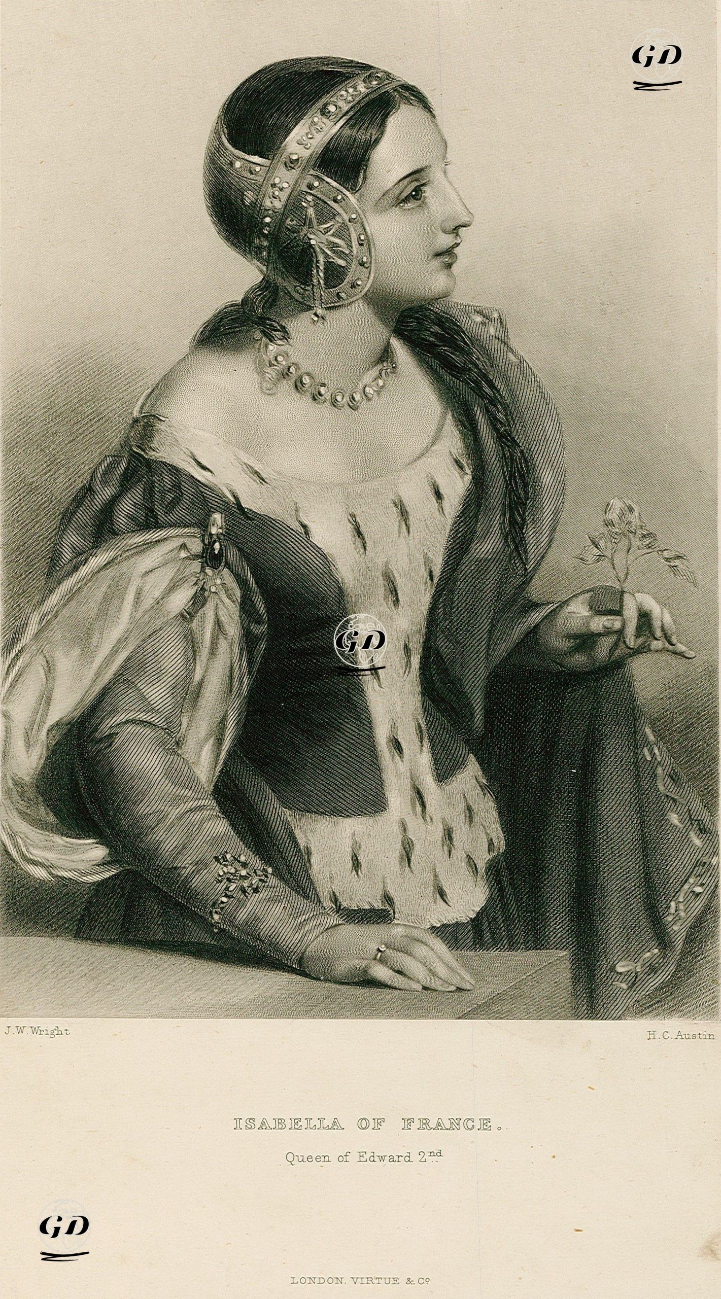 Isabella Of France, Queen Of Edward 2nd - John William Wright (1802 -1848) - 1851