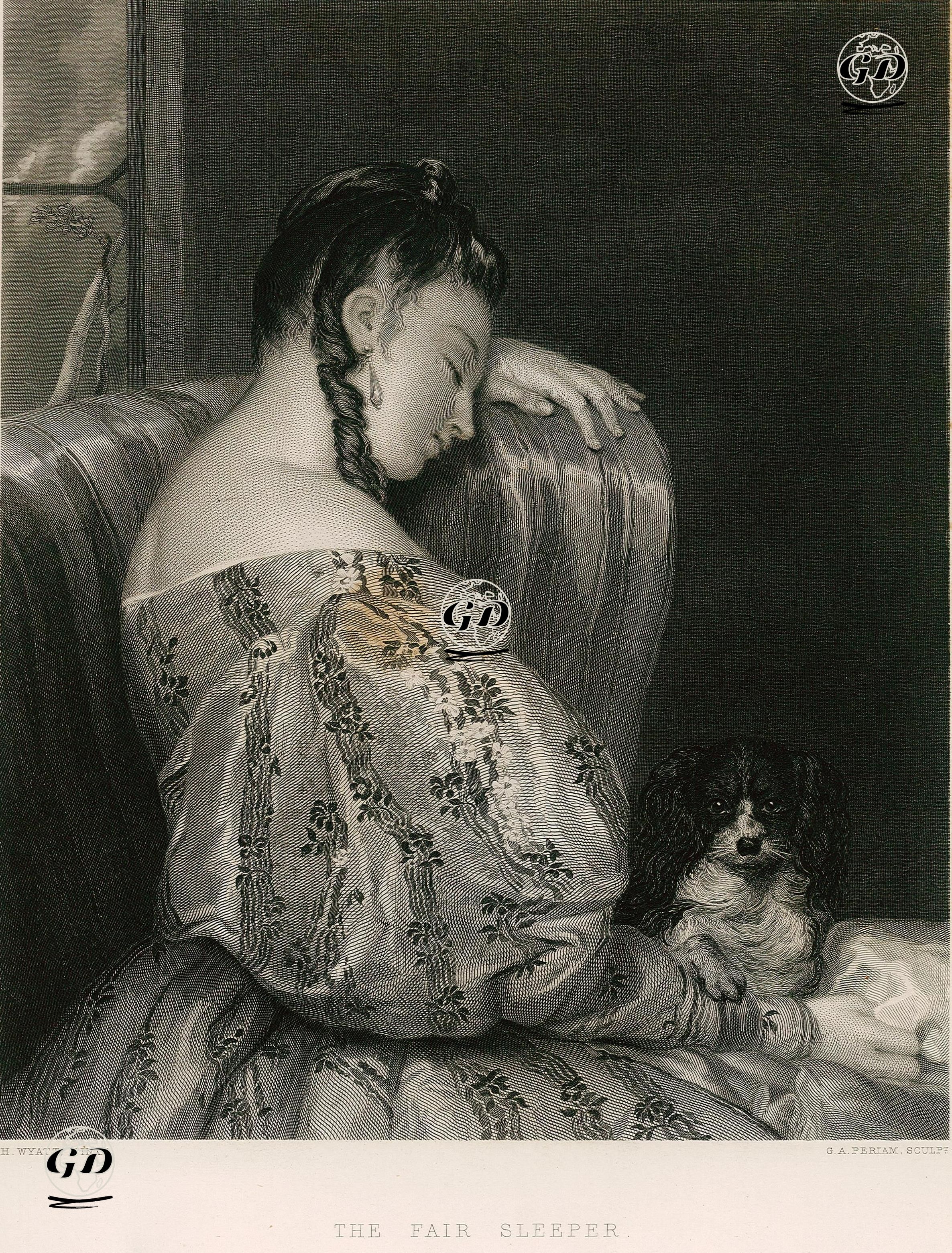 İhtiyatlı Uyuyan  - Henry Wyatt (1794-1840) - 1850's