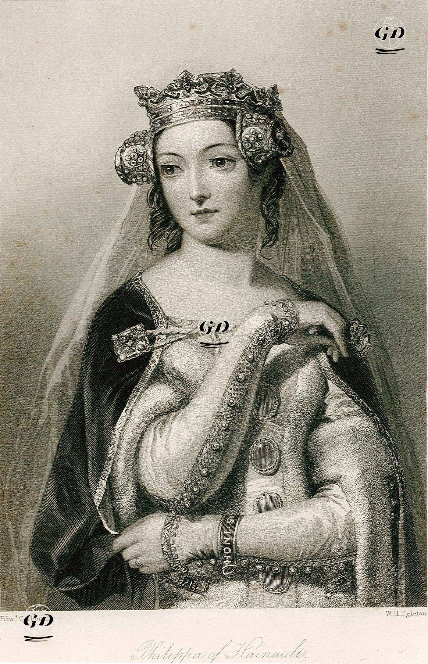 Philippa Of Hainault, Consort Of Edward 3rd. - Edward Henry Corbould (1815-1905) - 1862