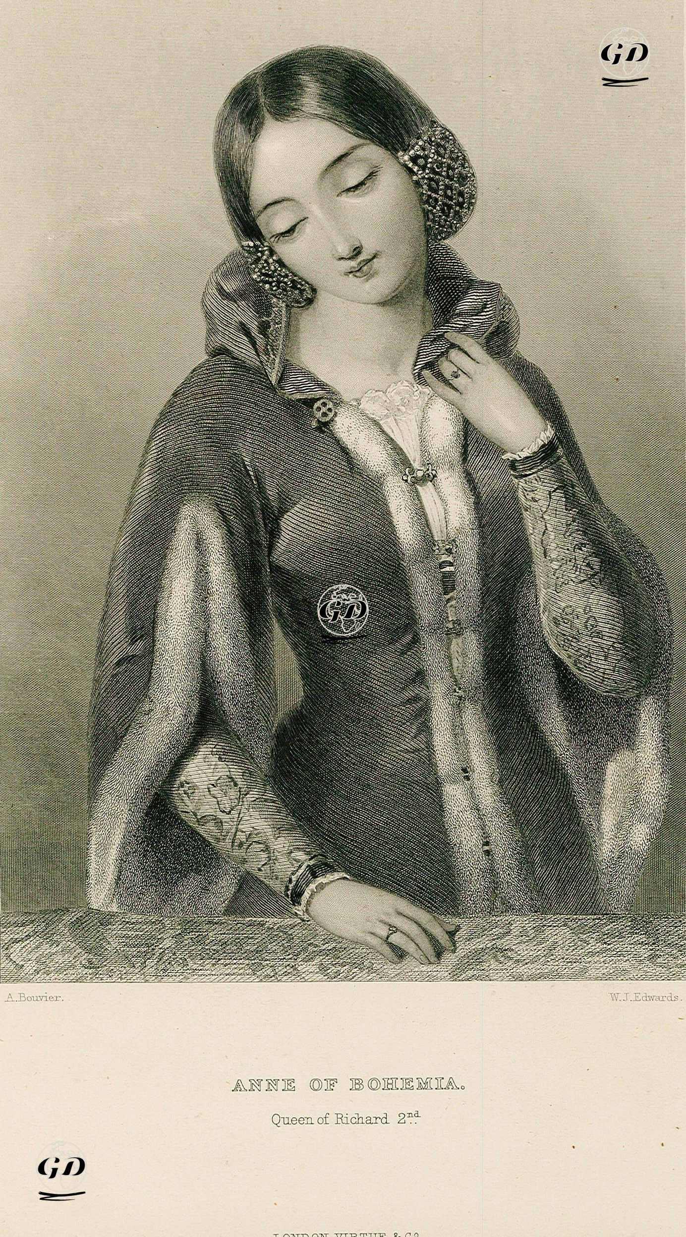 İngiltere Kralı II.Richard'ın Eşi Kraliçe Bohemyalı Anne - Augustus Jules Bouvier (1827–1881) - 1851