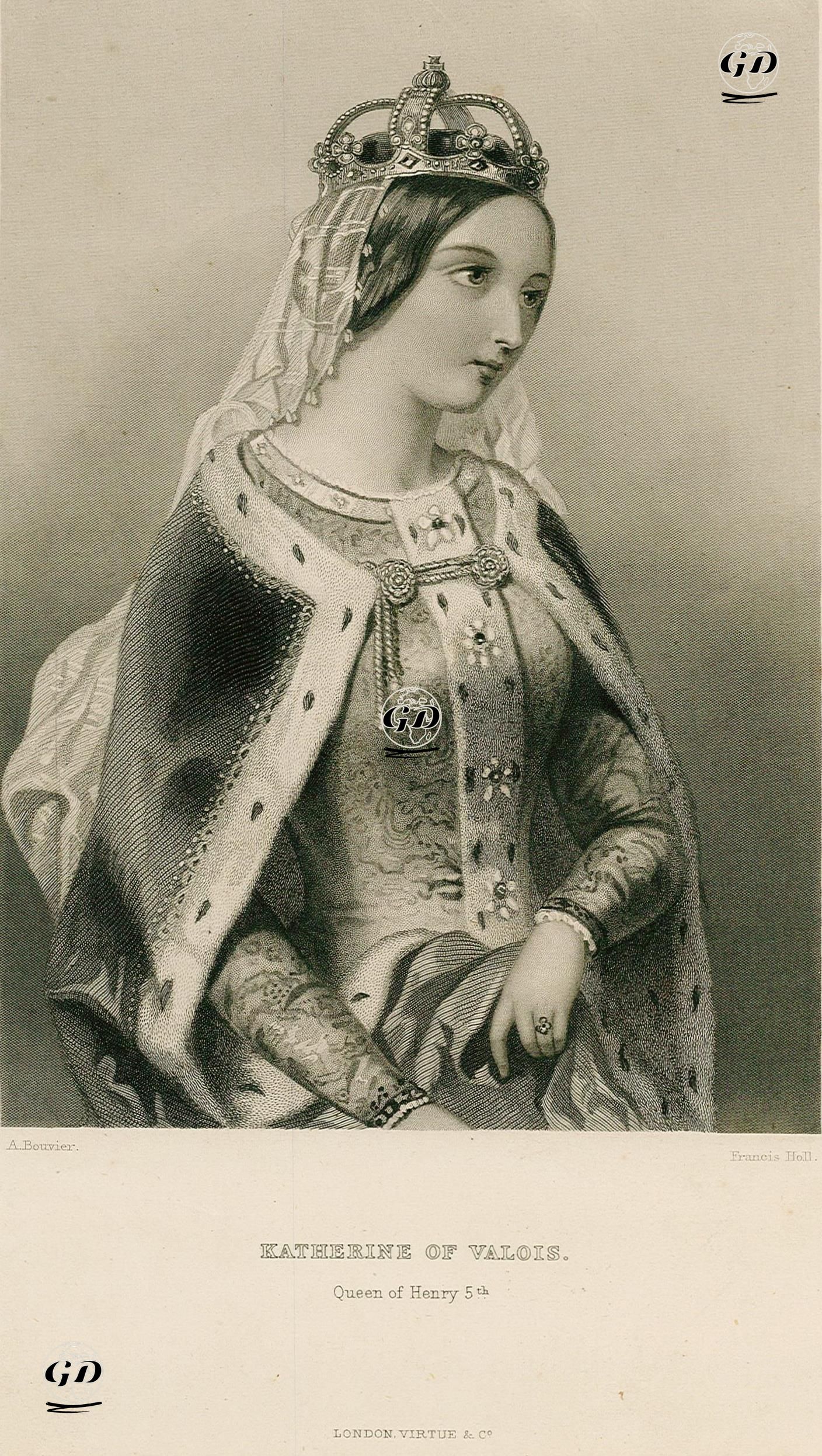 İngiltere Kralı V.Henry'nin Eşi Kraliçe Valoisli Katherine - Augustus Jules Bouvier (1827–1881) - 1851
