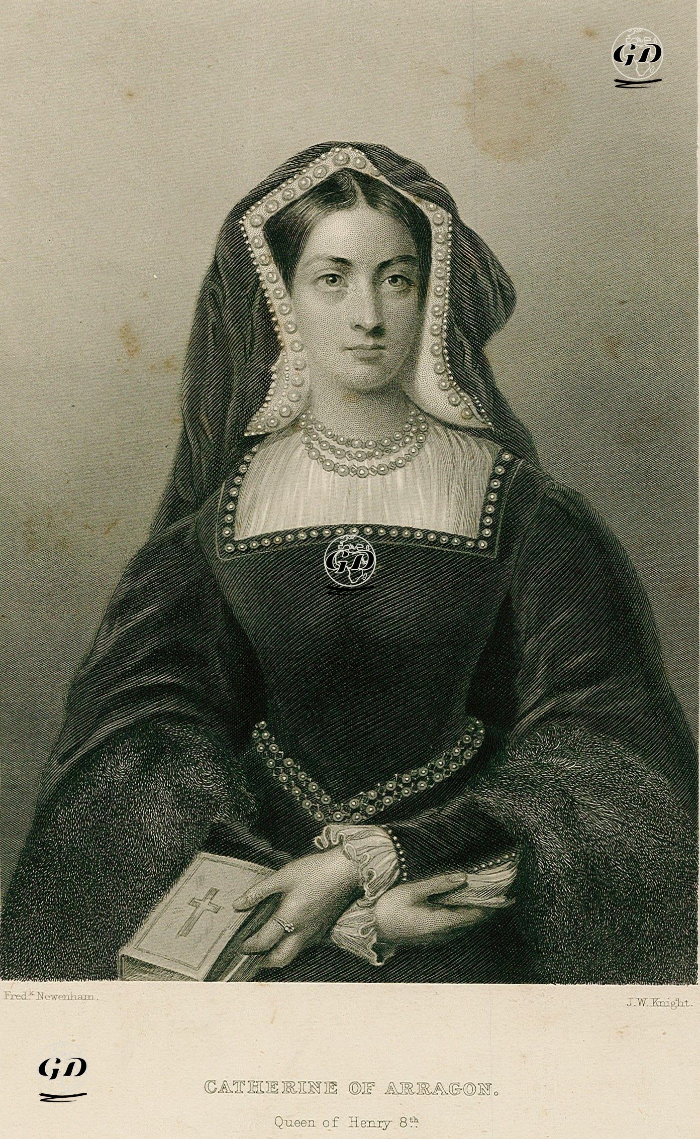 İngiltere Kralı VIII.Henry'nin Eşi Kraliçe Aragonlu Catherine - Frederick Newenham (1807-1859) - 1851